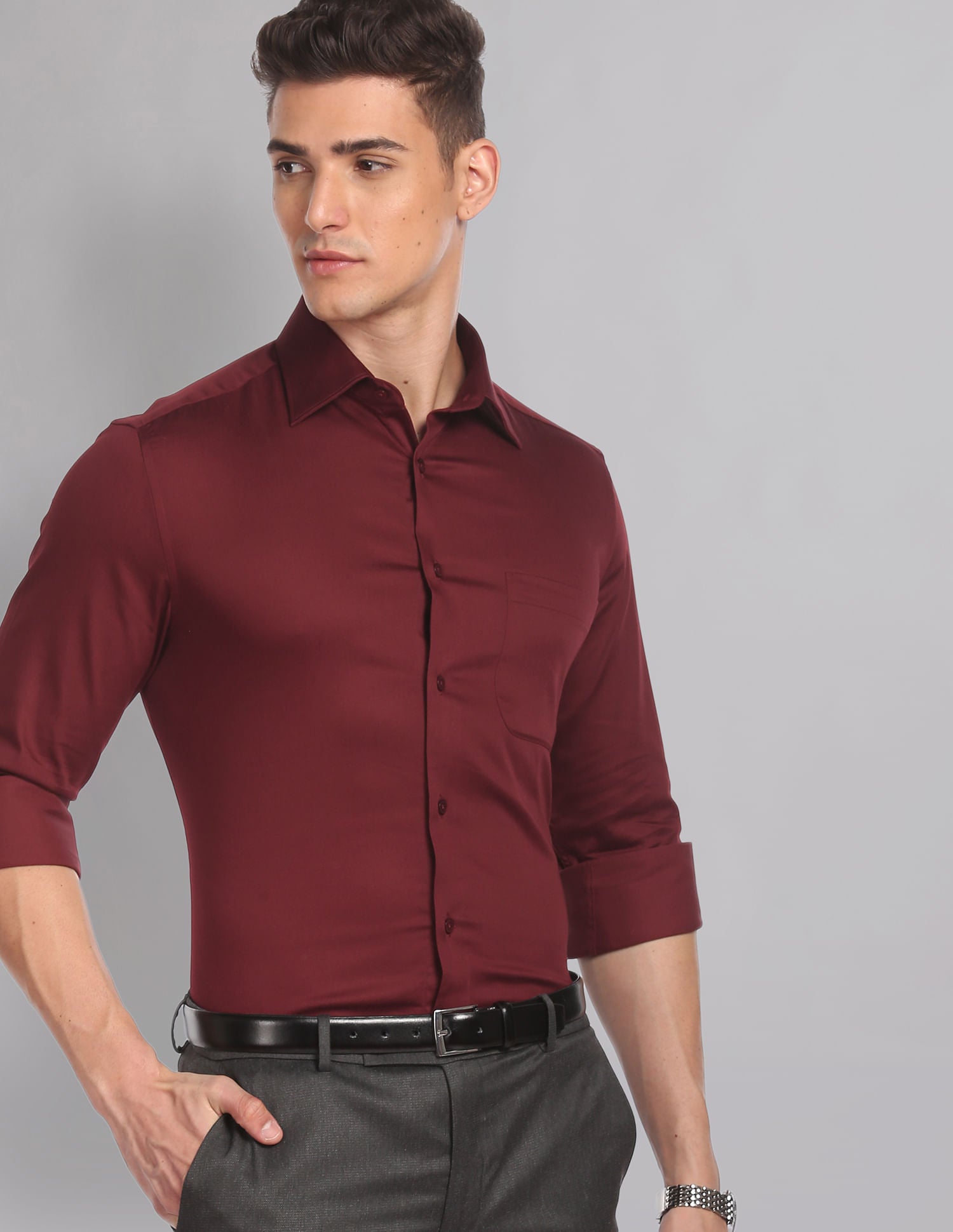 Office essential Solid Twill Formal Shirt
