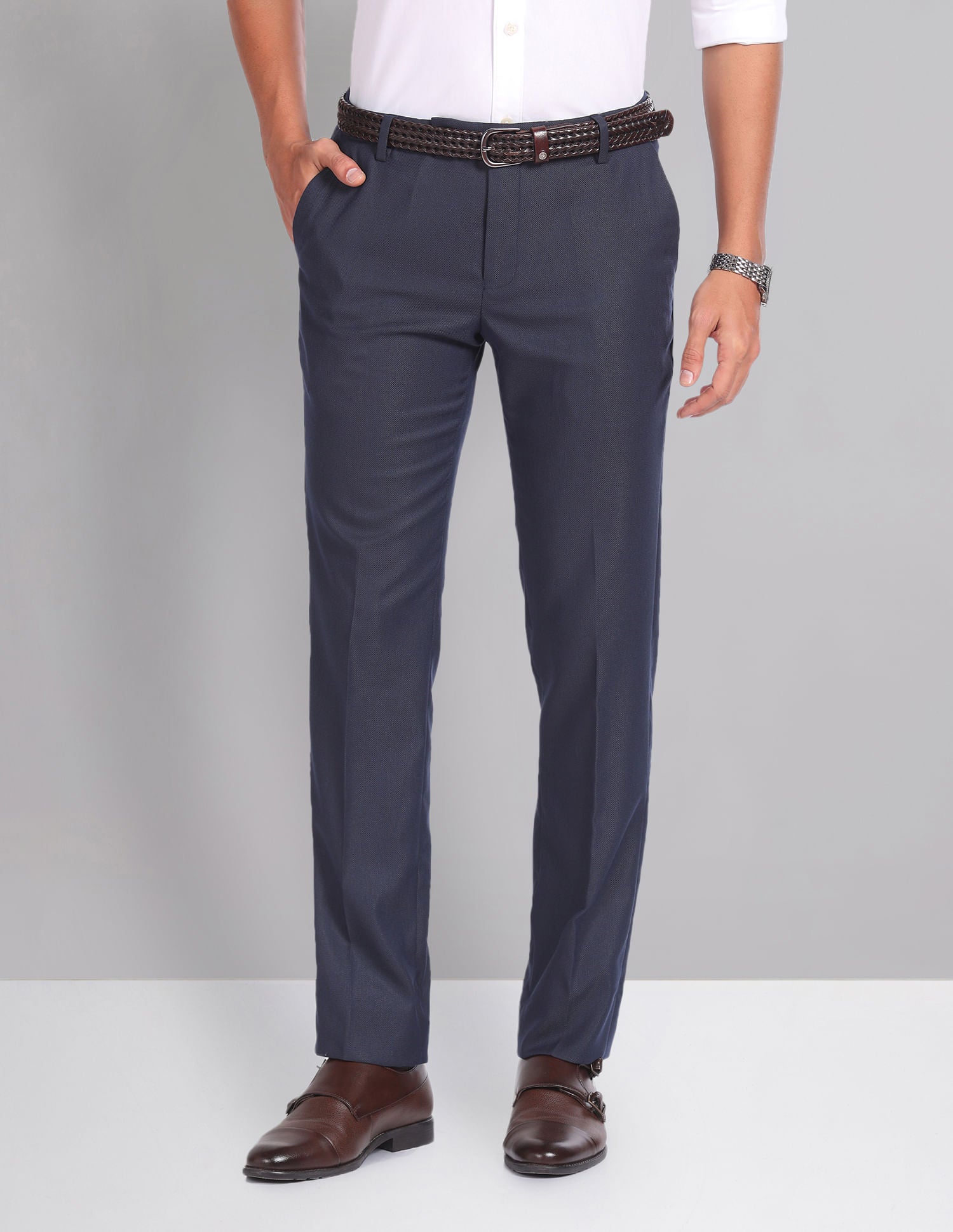 Smart Flex Slim Fit Formal Trousers