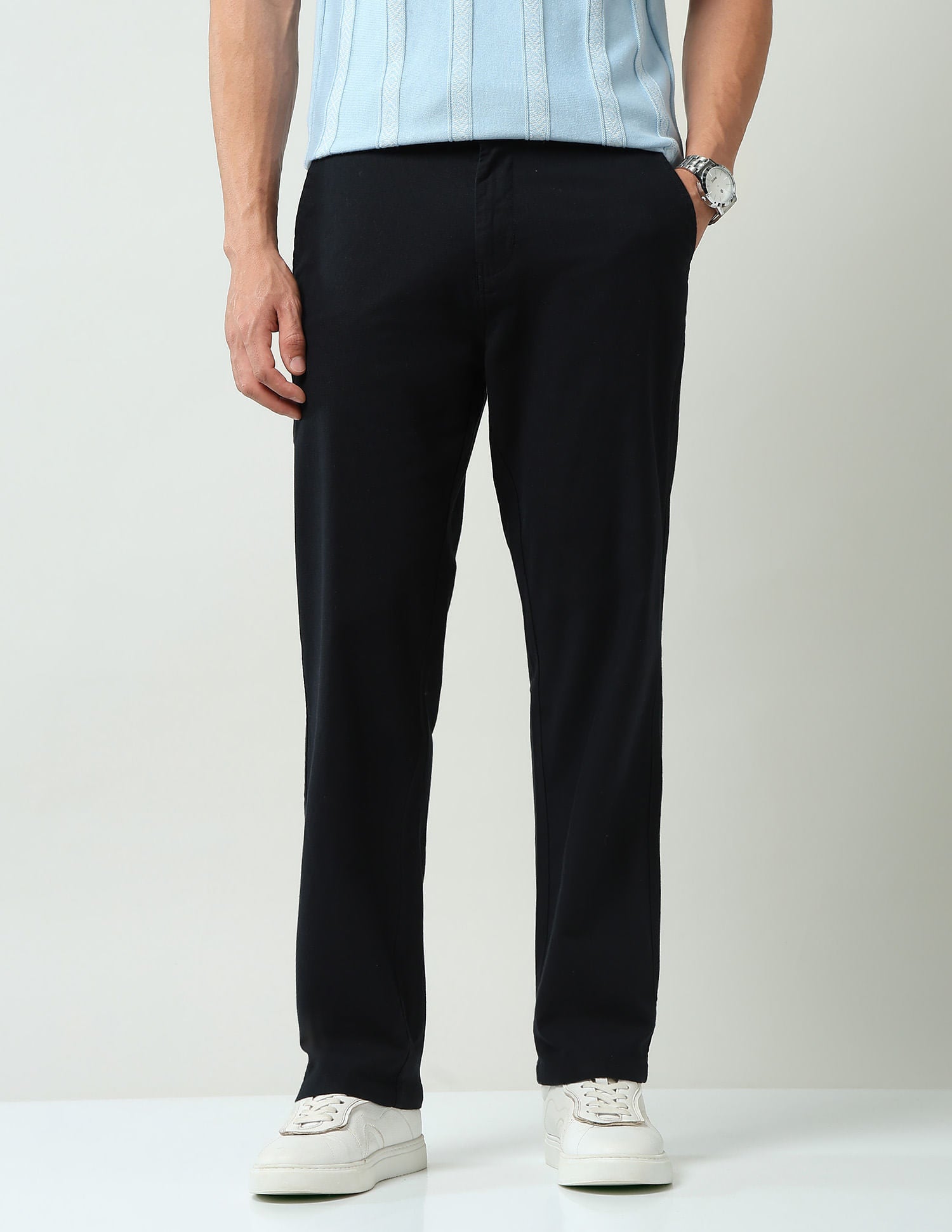 Work Essential mid Rise Regular Fit Trousers