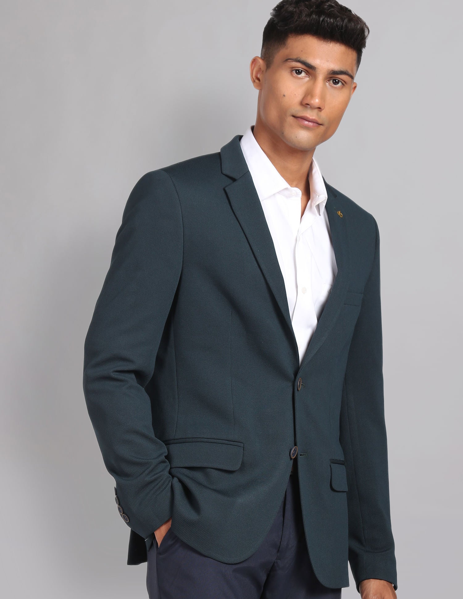 Statement Powered Slim Fit Knit Blazer