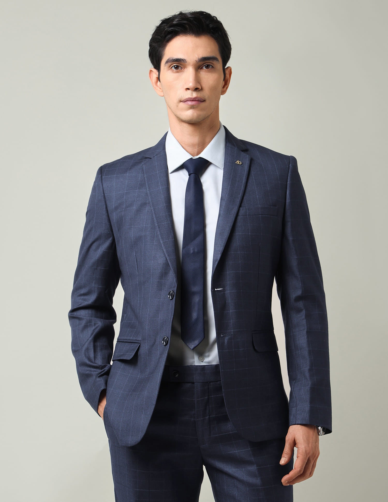Vogue Loaded Checked Regular Fit Dobby Weave Suit