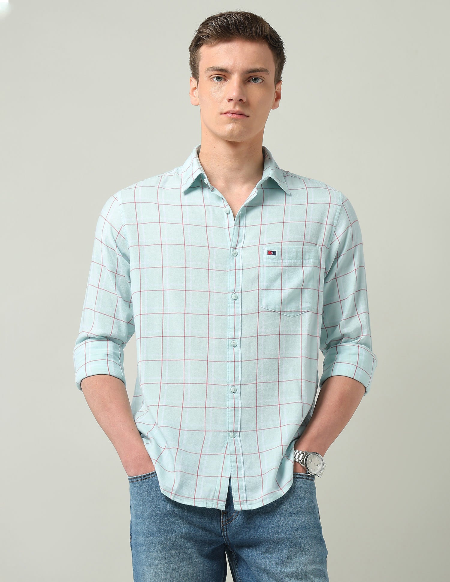 Modern Slim Fit Checked Shirt
