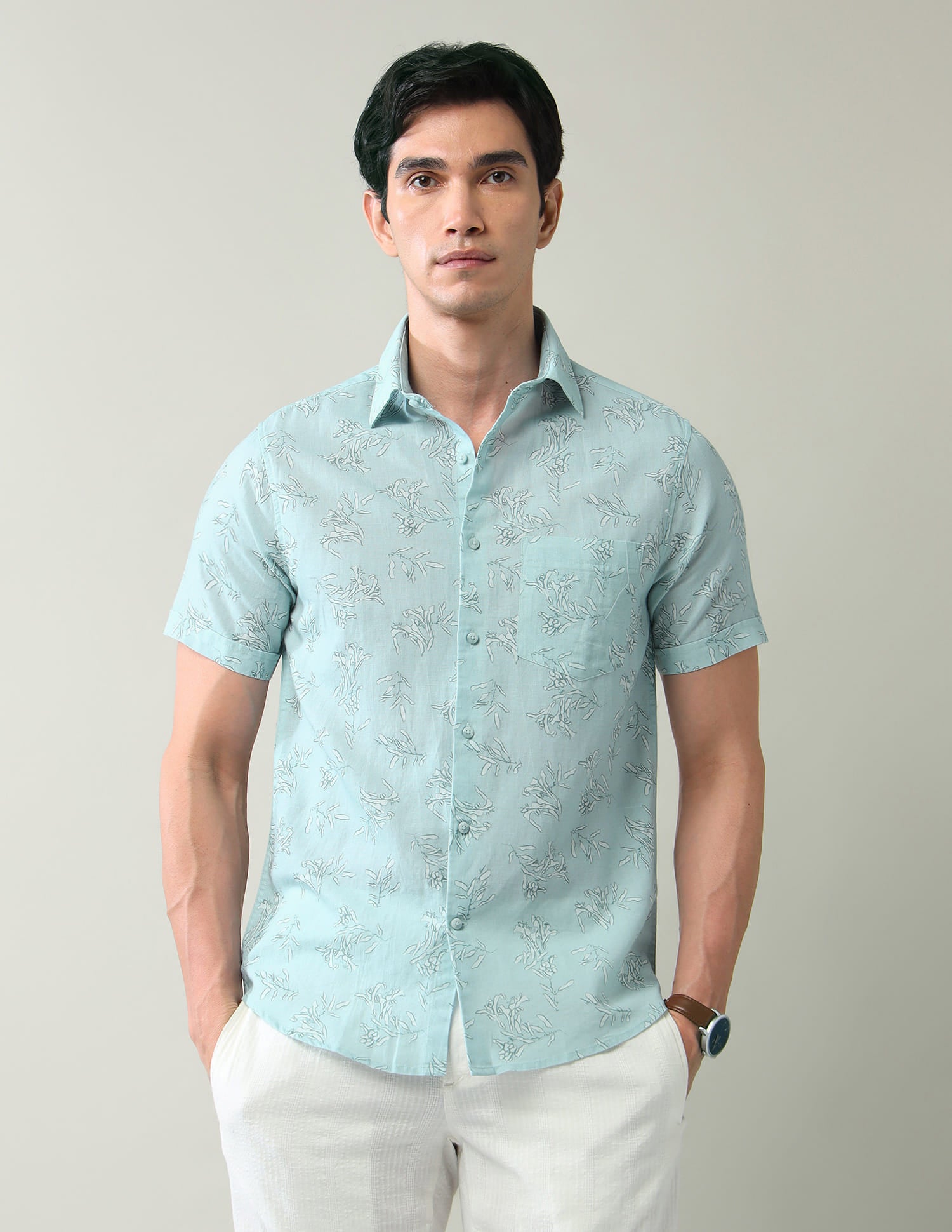Paisley Powered Floral Printed Slim Fit Shirt