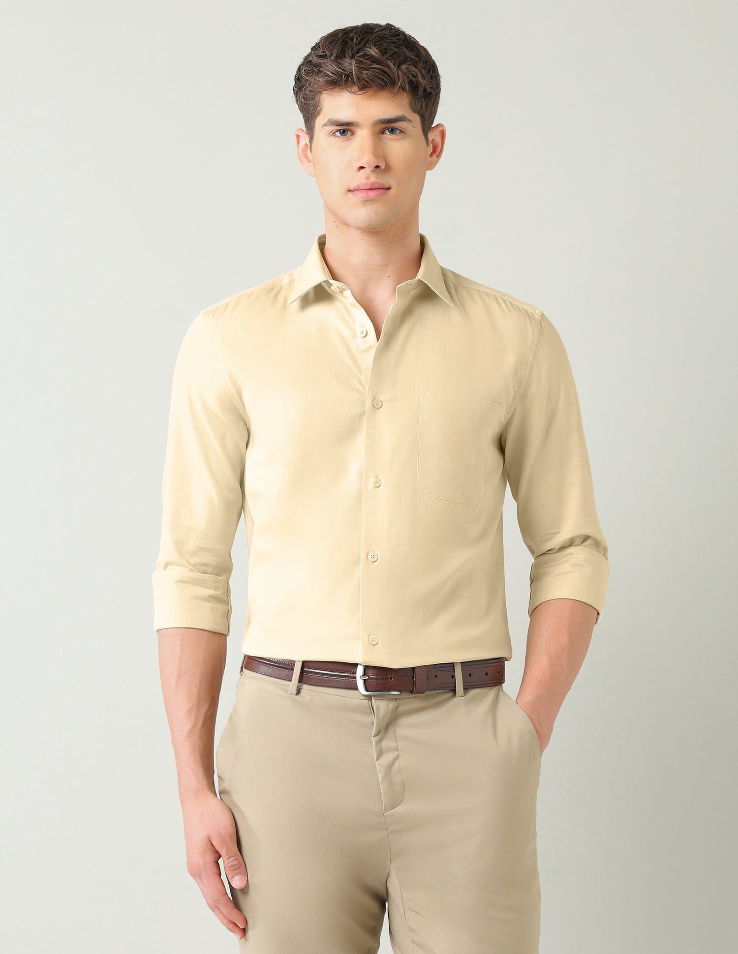 Solid Twill Weave Regular Fit Shirt