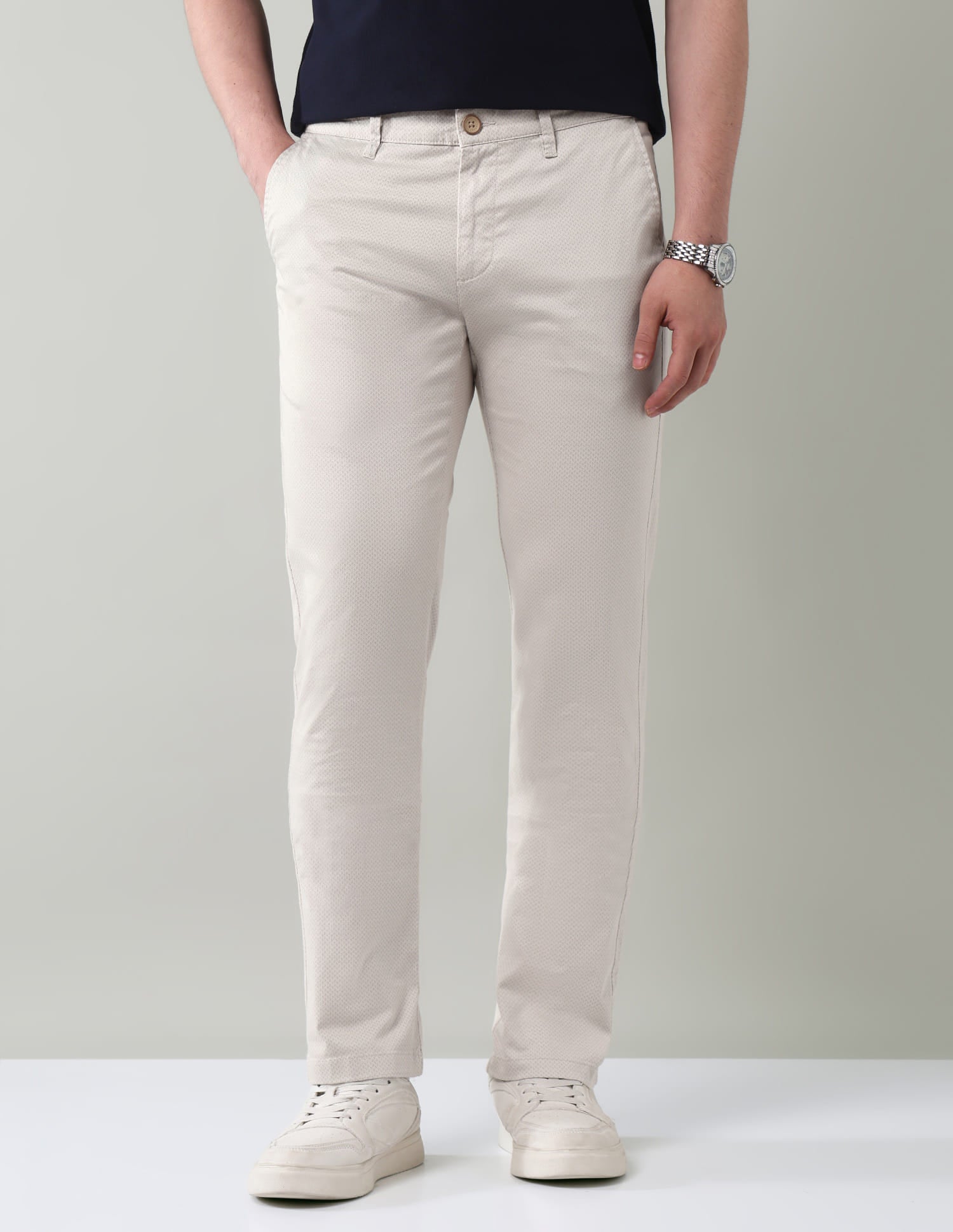 Geometric Printed Slim Fit Trousers