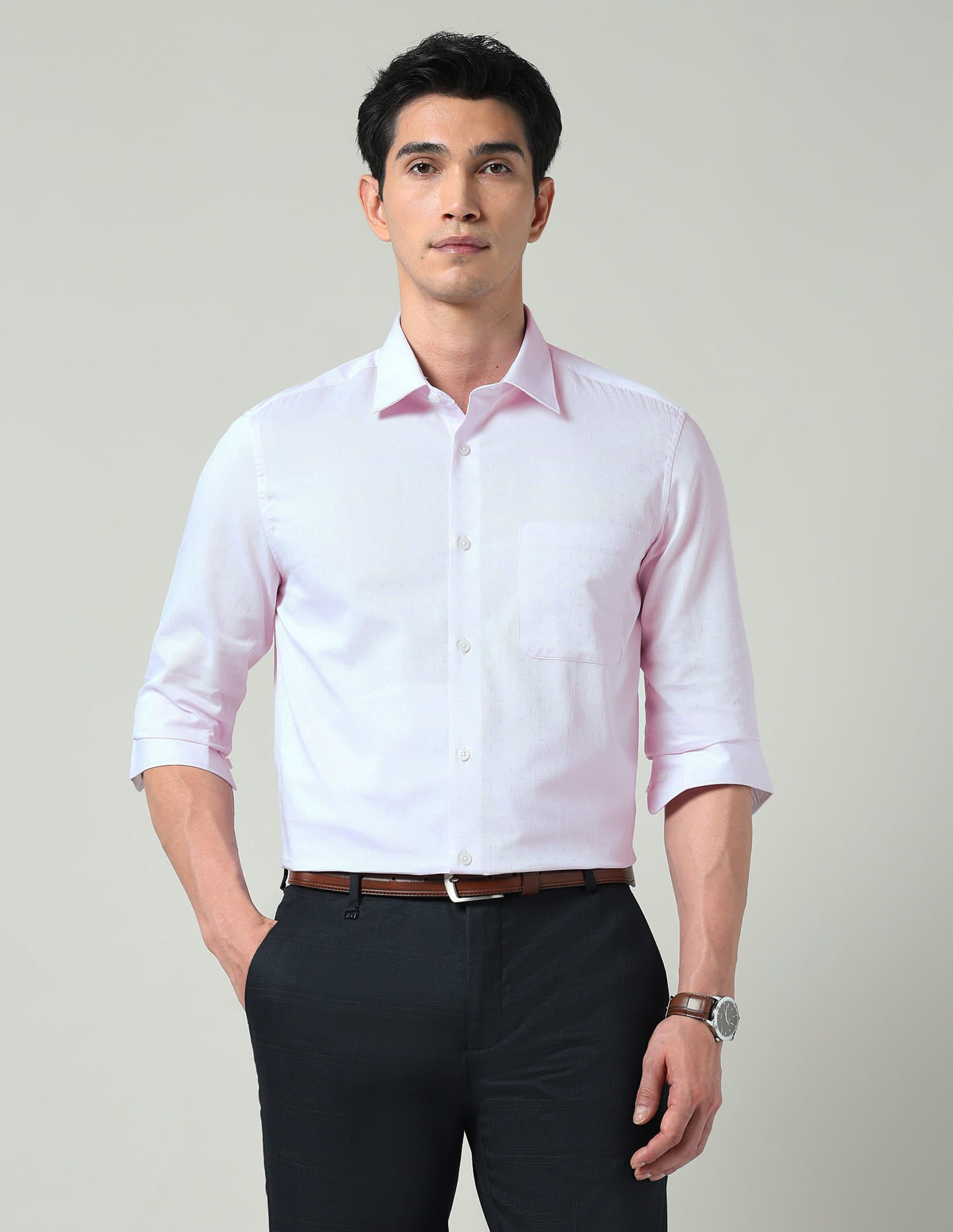 Power Pulse Solid Dobby Regular Fit Shirt