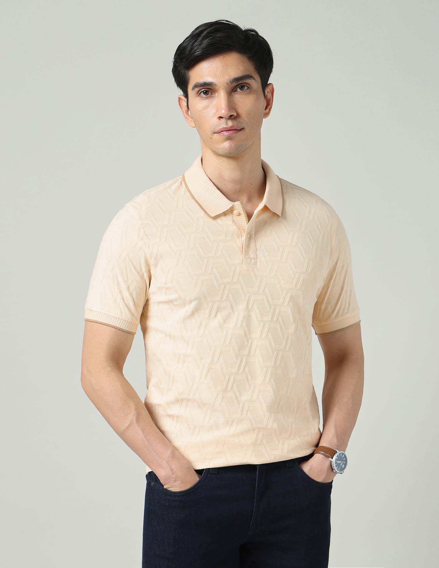 City Drift Textured Slim Fit Polo Shirt