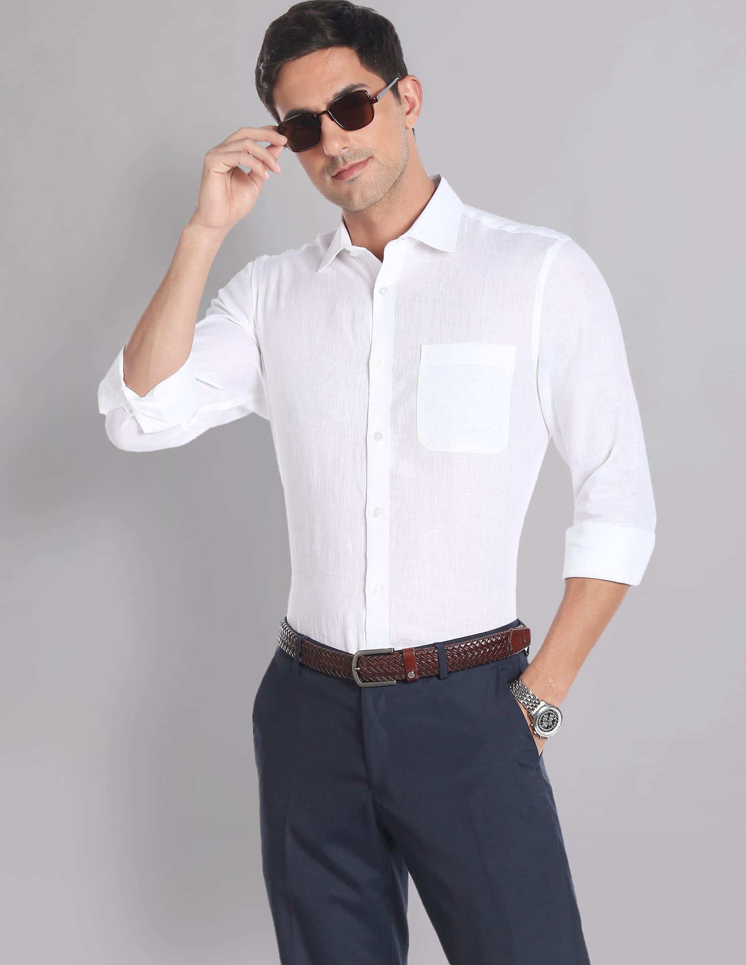Cutaway Collar Irish Linen Formal Shirt