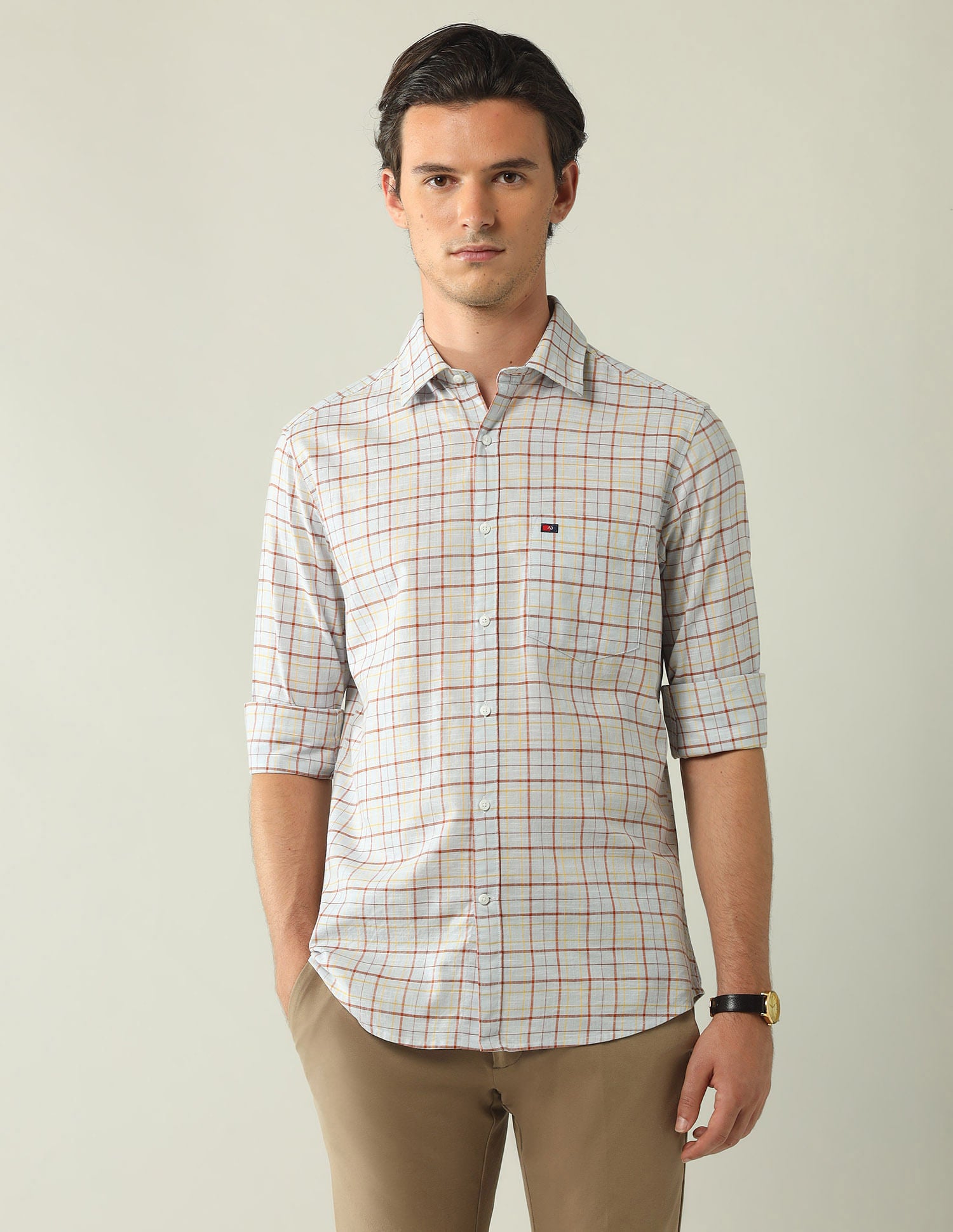 City Chronicles Modern Slim Fit Tartan Checked Shirt
