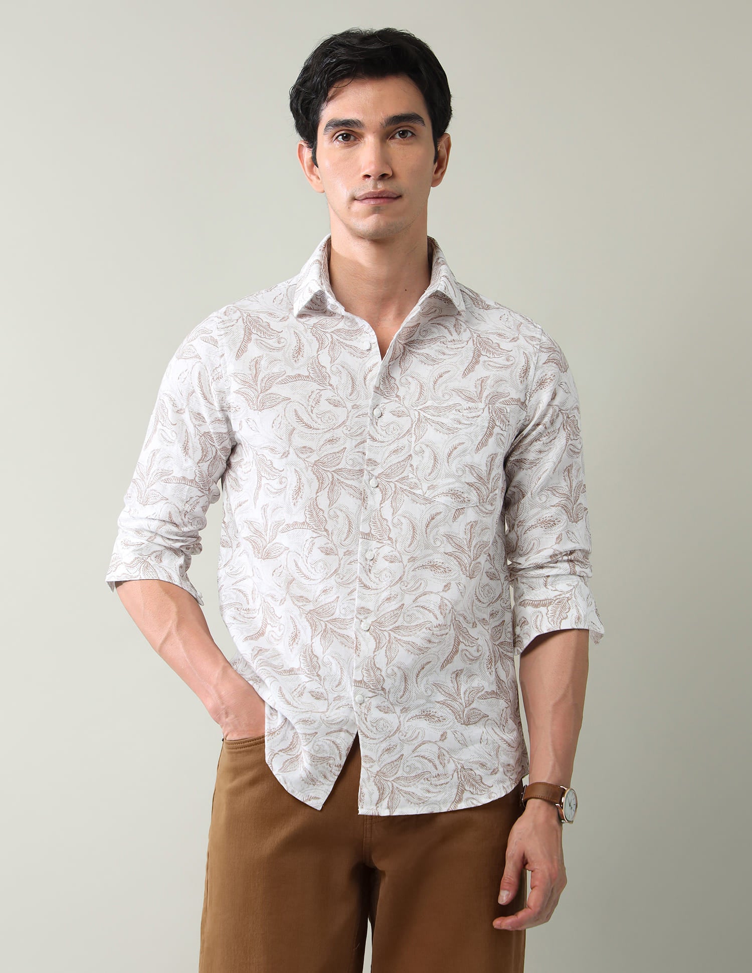 Regular Solid Twill Slim Fit Shirt
