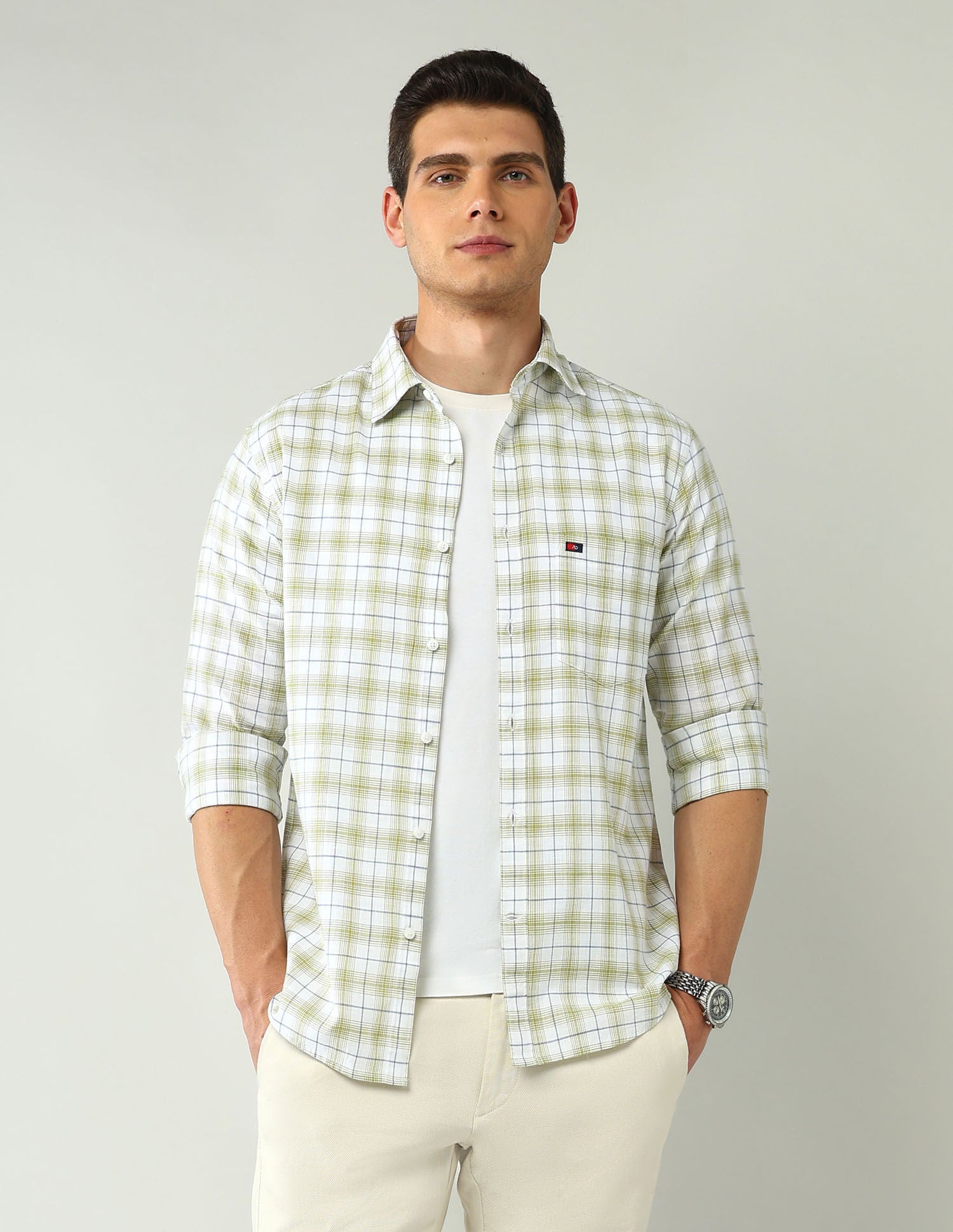 City Chronicles Modern Slim Fit Tartan Checked Shirt