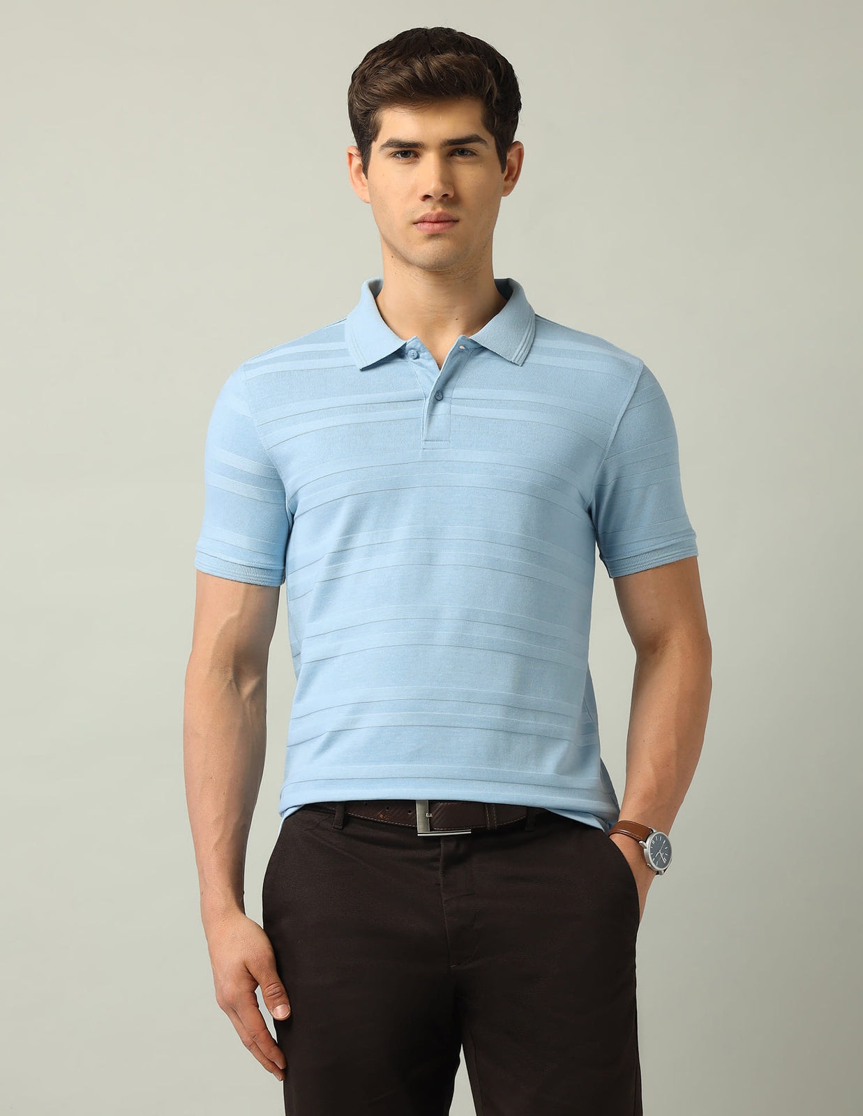 Horizontal Striped Regular Fit Polo Shirt