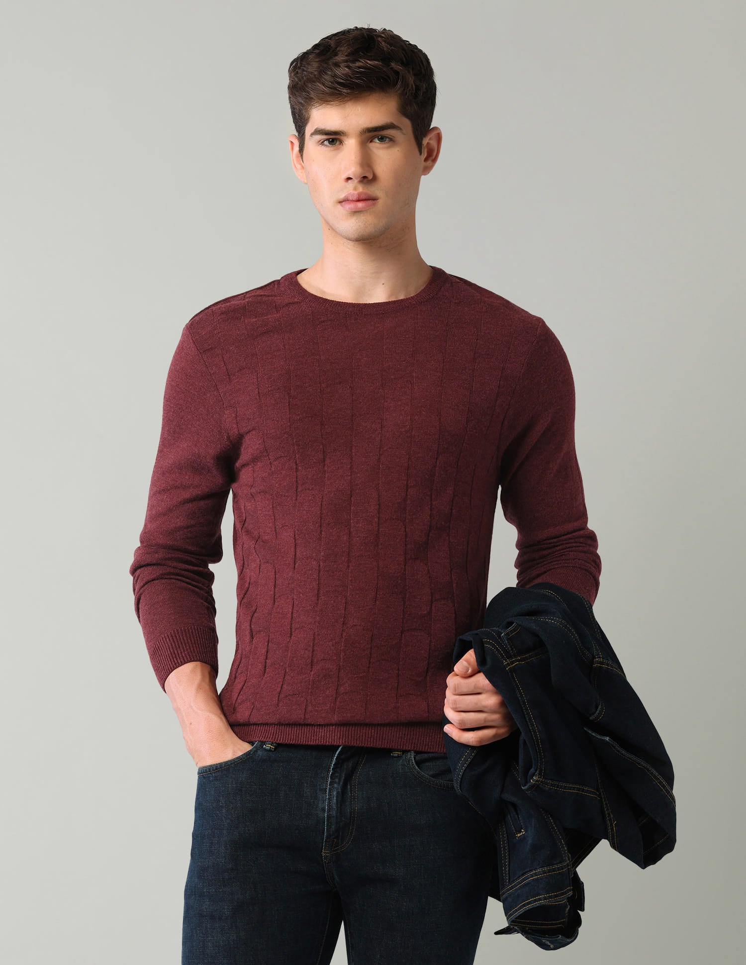 Geometric-Patterned-Regular-Fit-Sweater