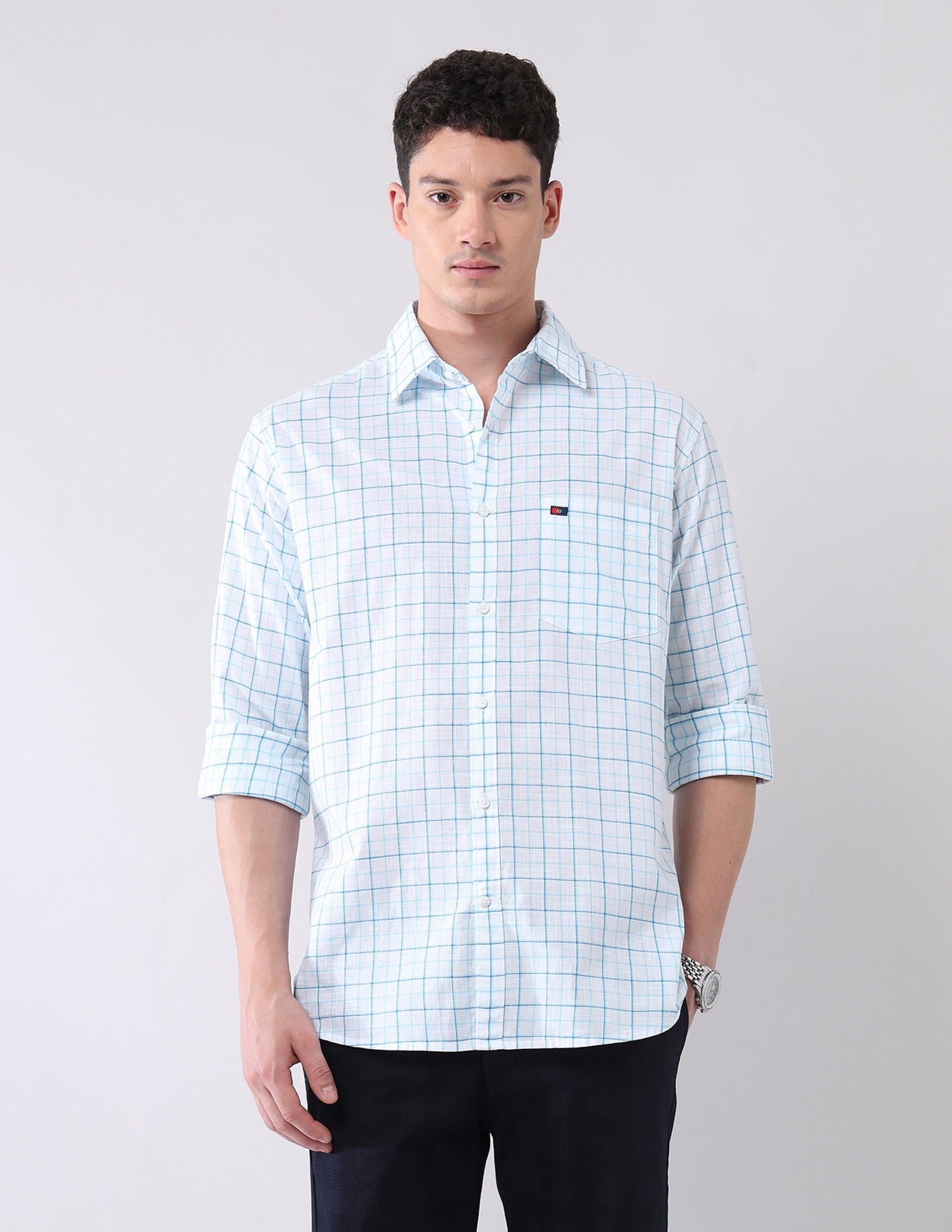 City Chronicles Modern Slim Fit Tartan Checked Shirt