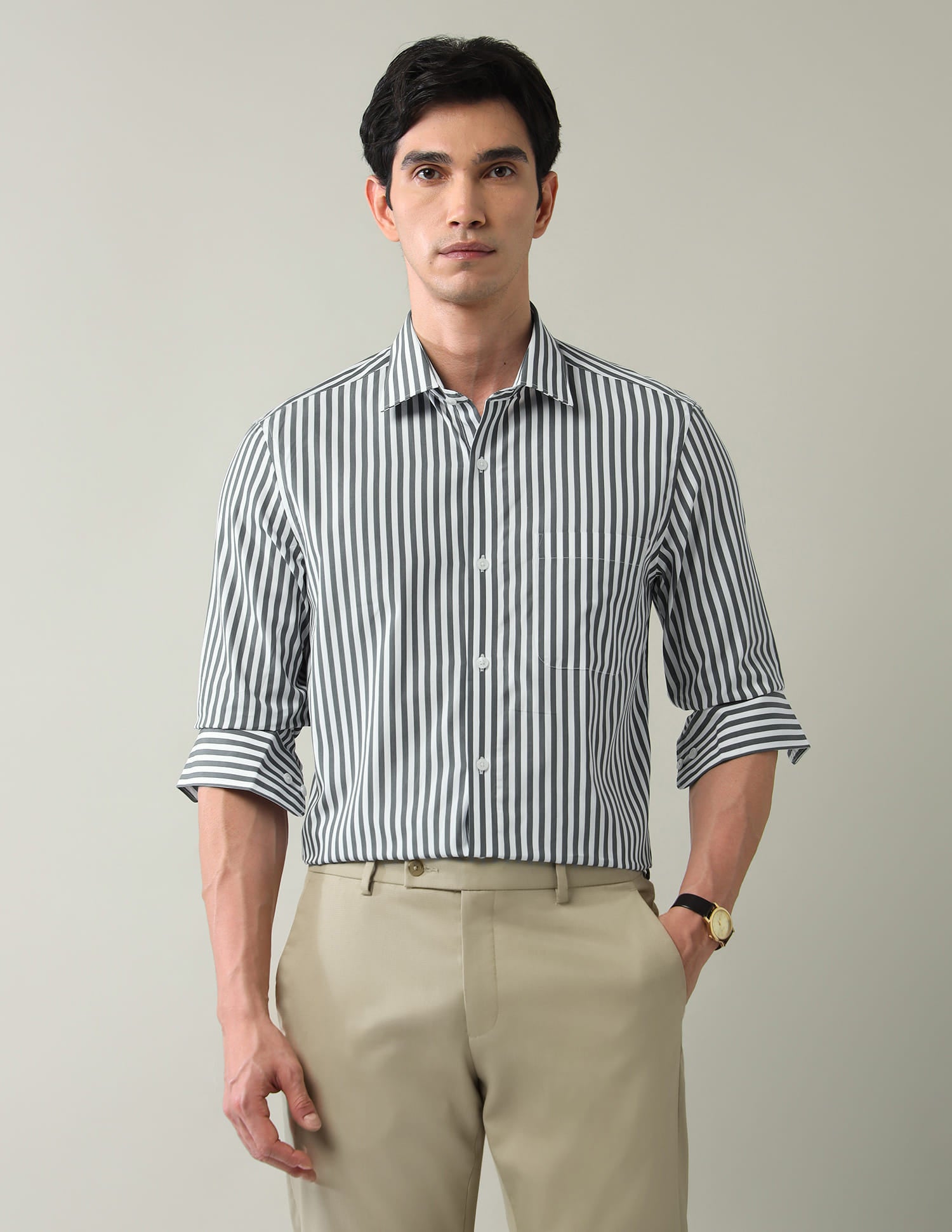 Power Pulse Vertical Striped Regular Fit Shirt