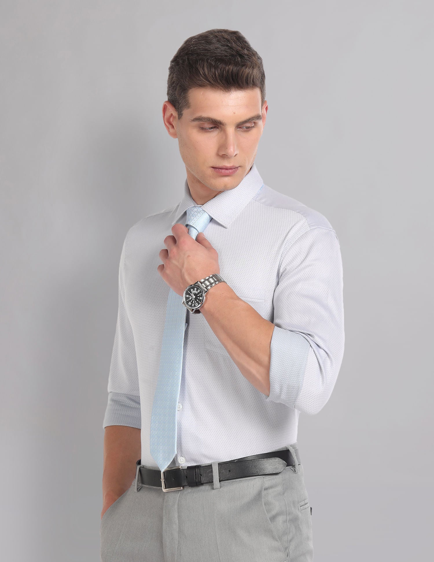 Corporate Rhythm Slim Fit Cotton Dobby Evening Shirt