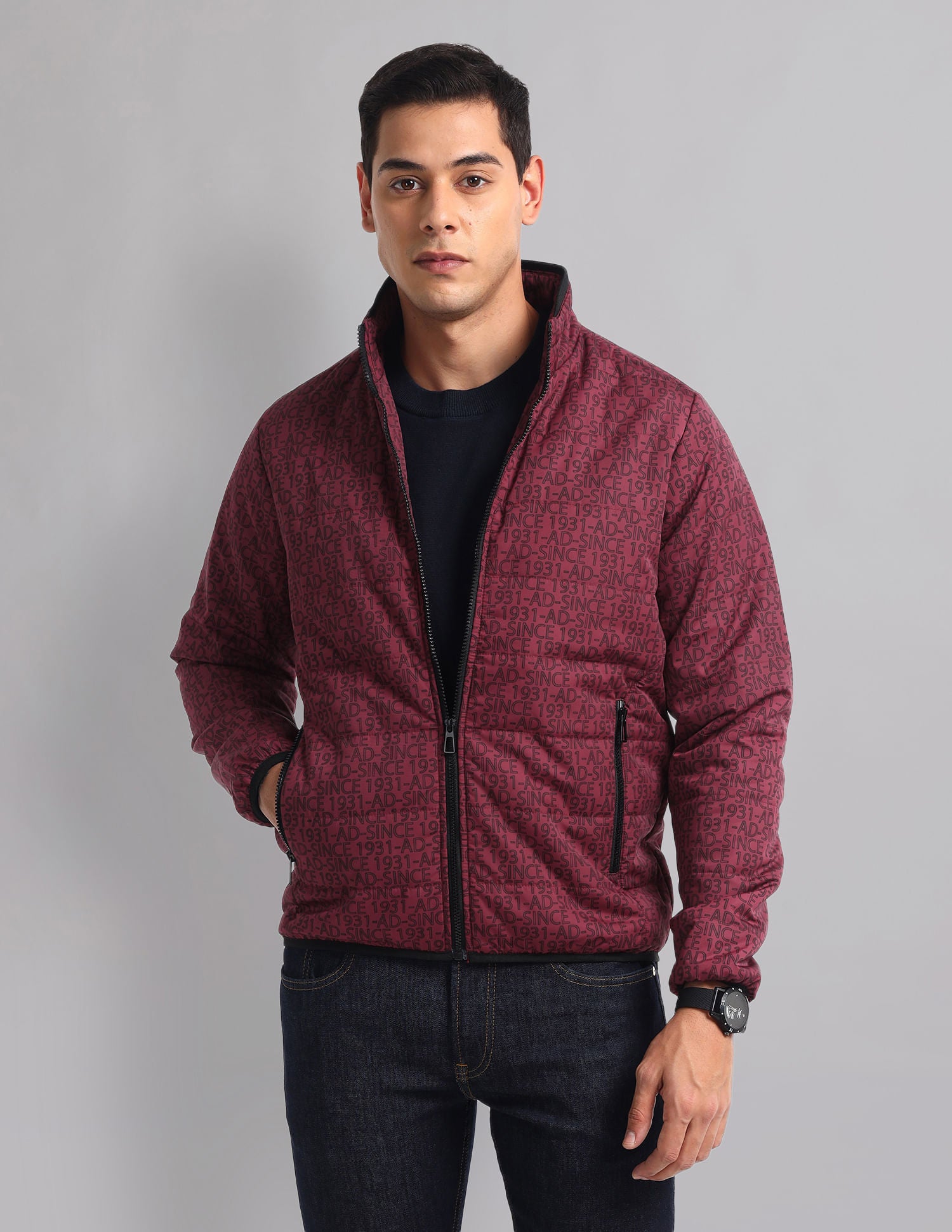 Urban Flex High Neck Quilted Casual Jacket