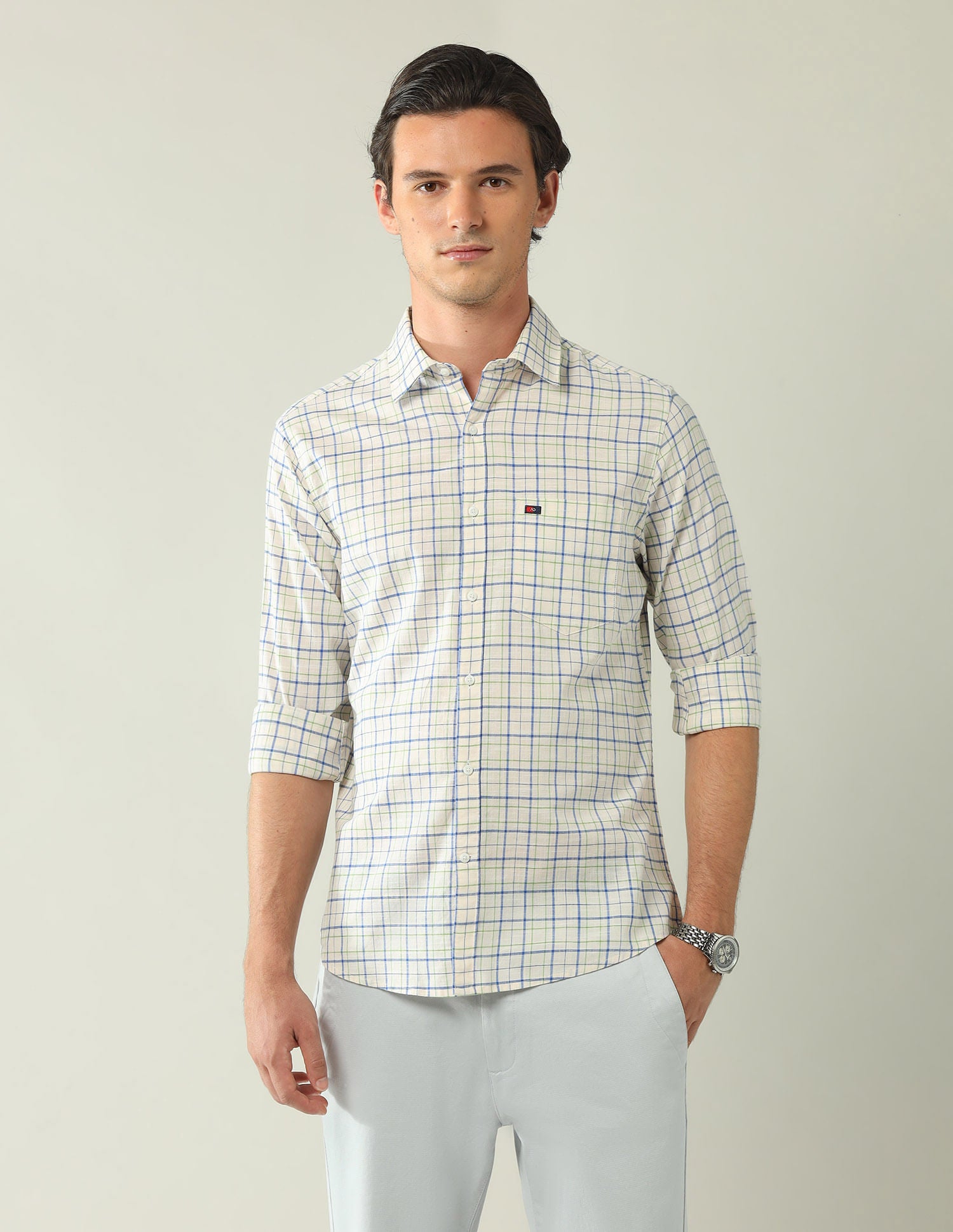 City Chronicles Modern Slim Fit Tartan Checked Shirt