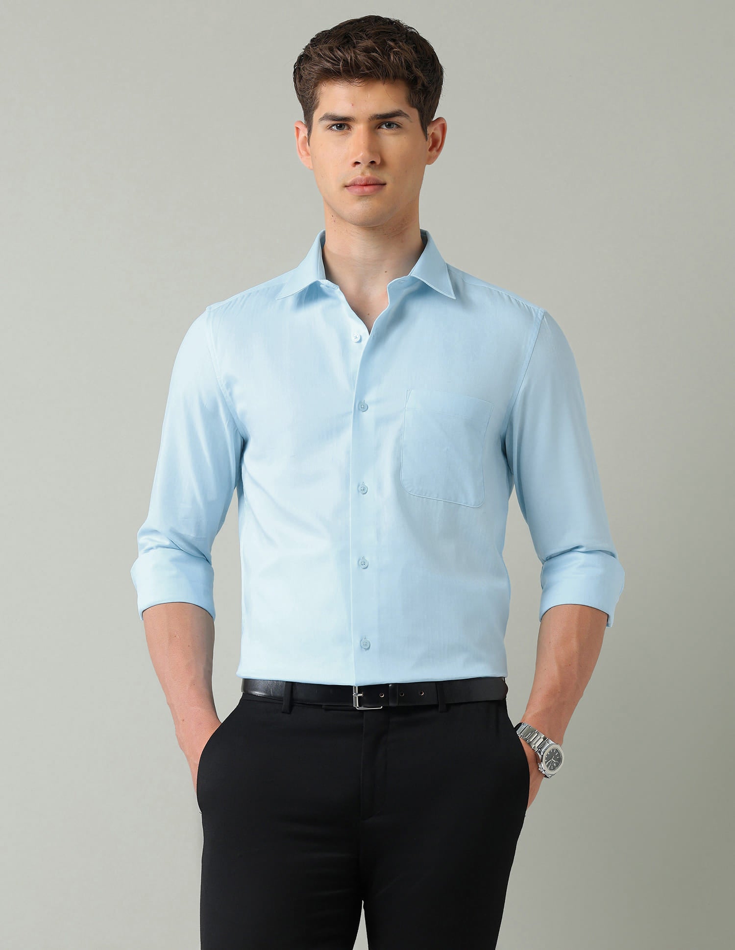 Solid Twill Weave Regular Fit Shirt