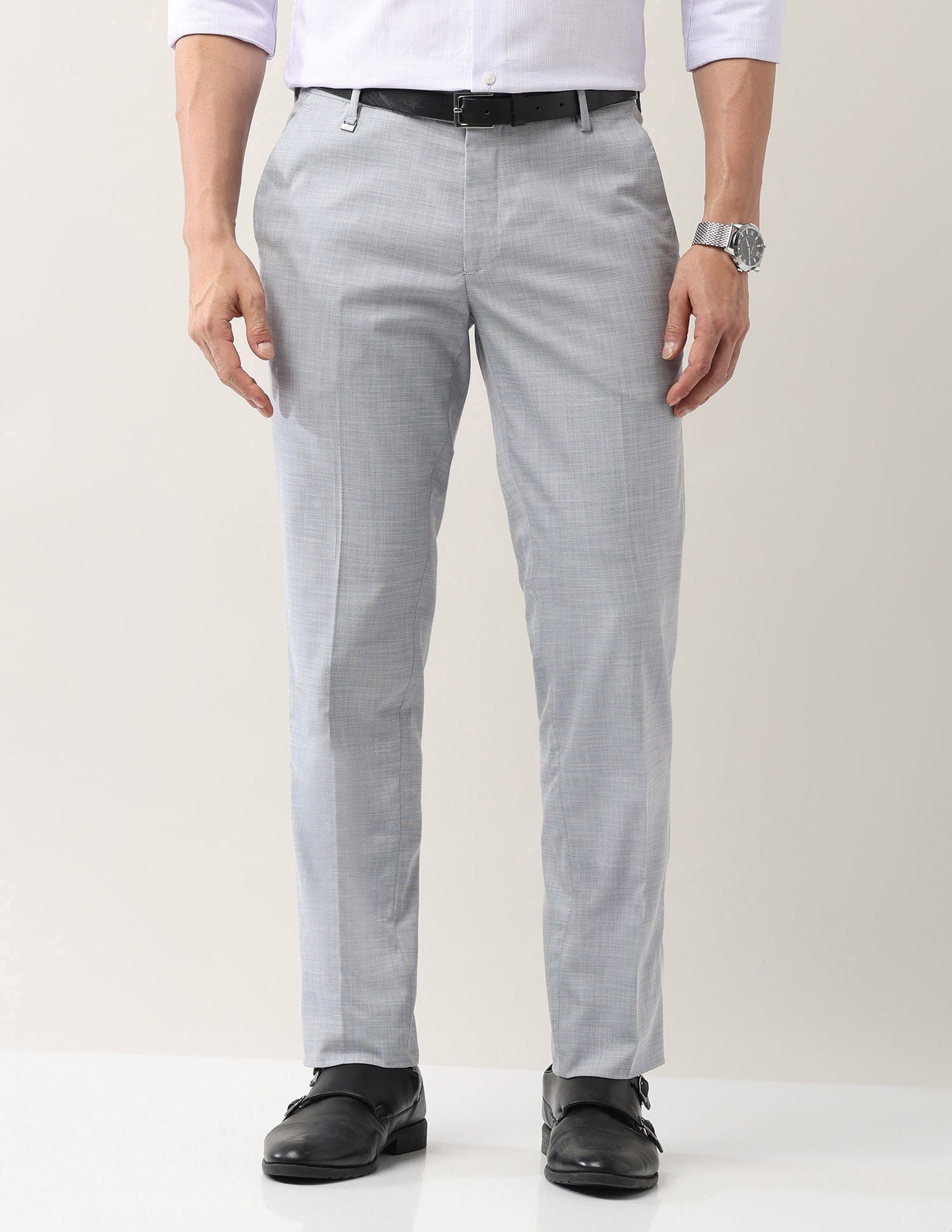 Everyday Wear Slim Fit Smart Flex Formal Trousers
