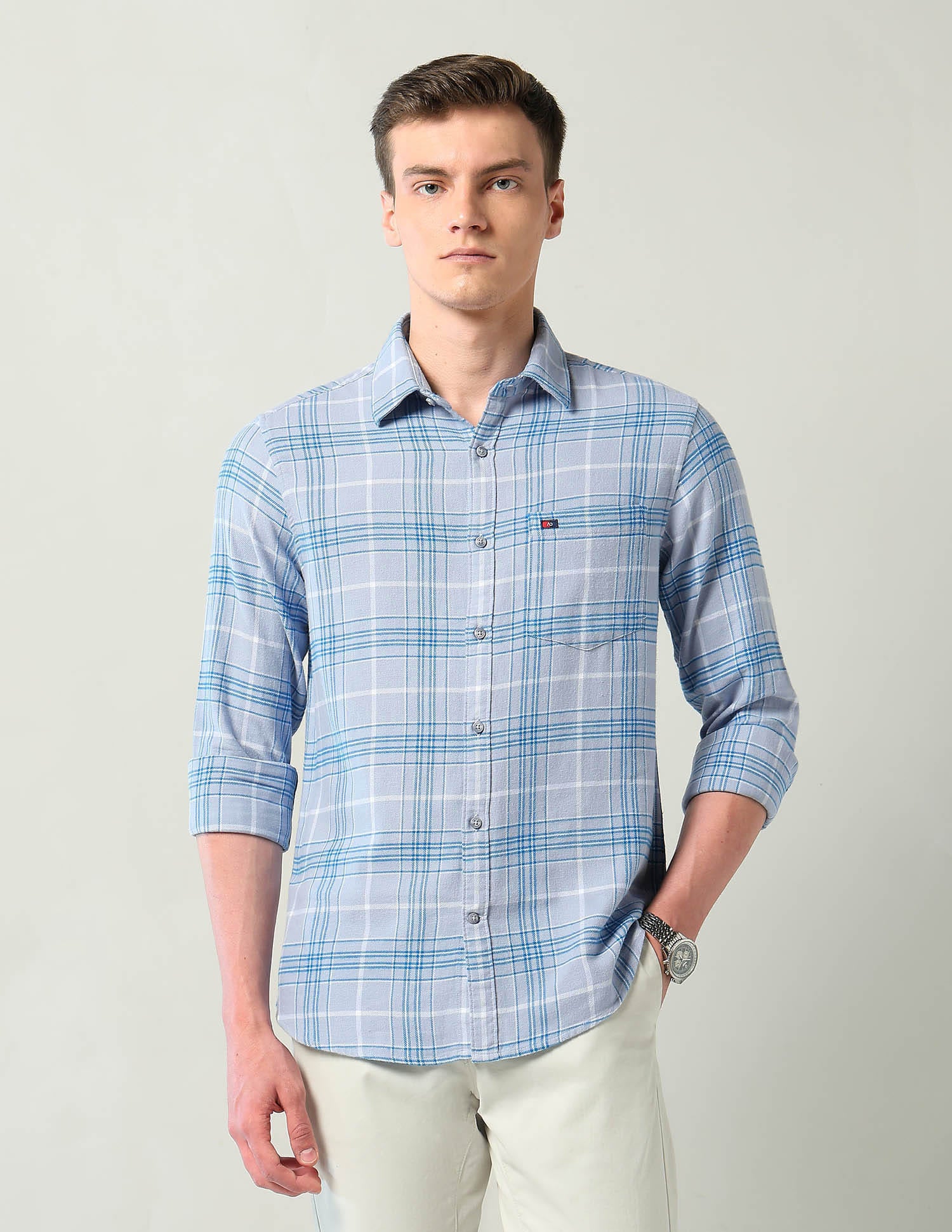Modern Slim Fit Checked Shirt