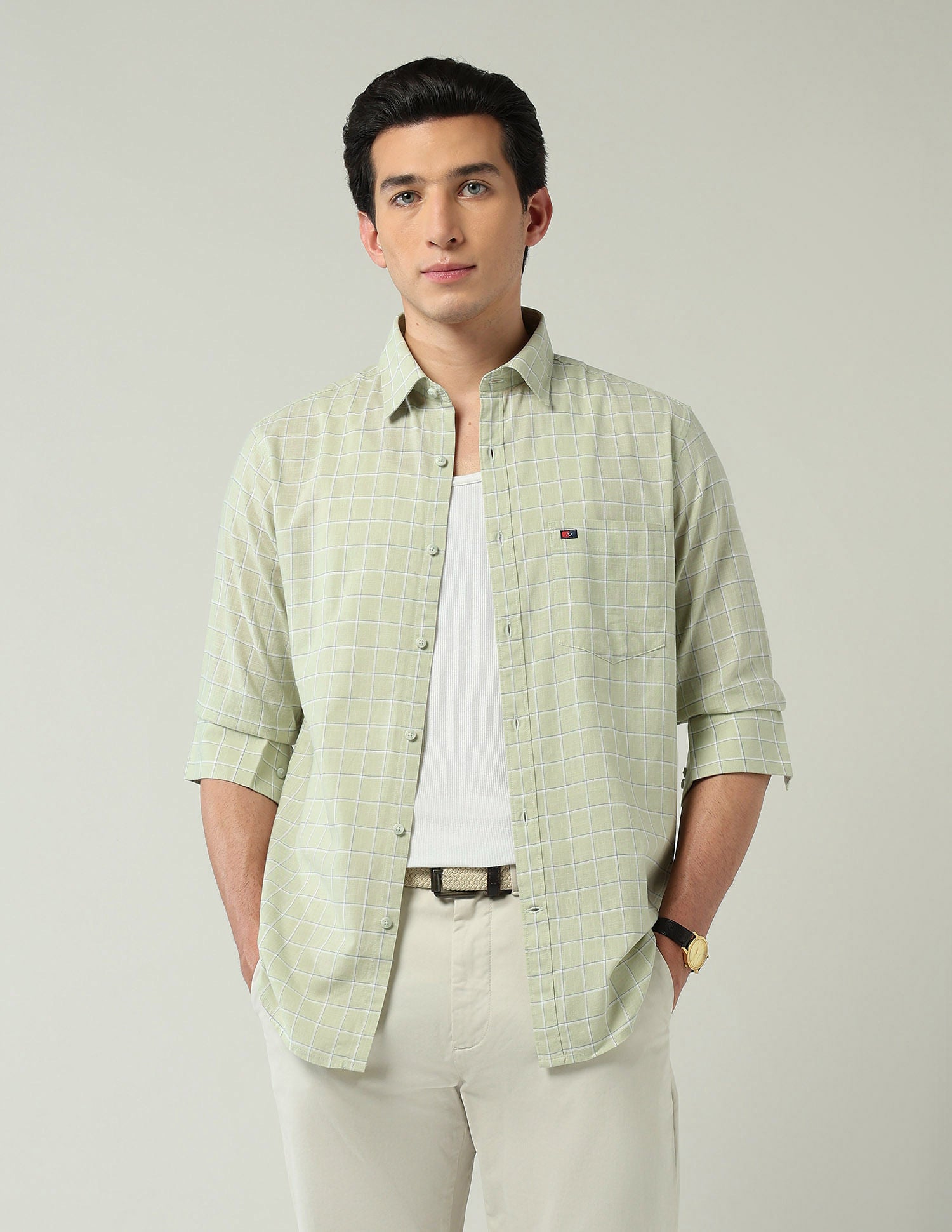 City Chronicles Modern Slim Fit Tartan Checked Shirt