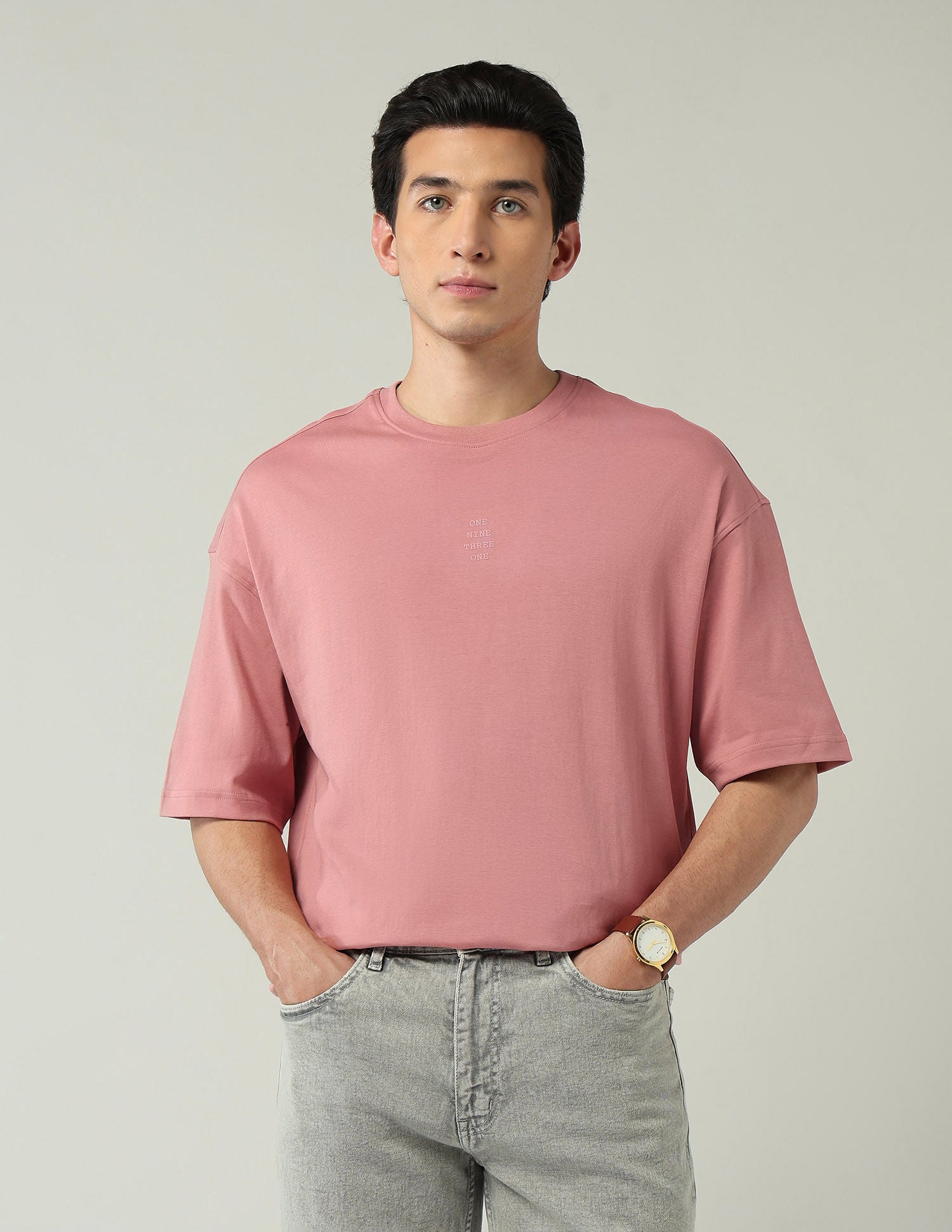 Street-Style Oversized Fit Solid T-Shirt