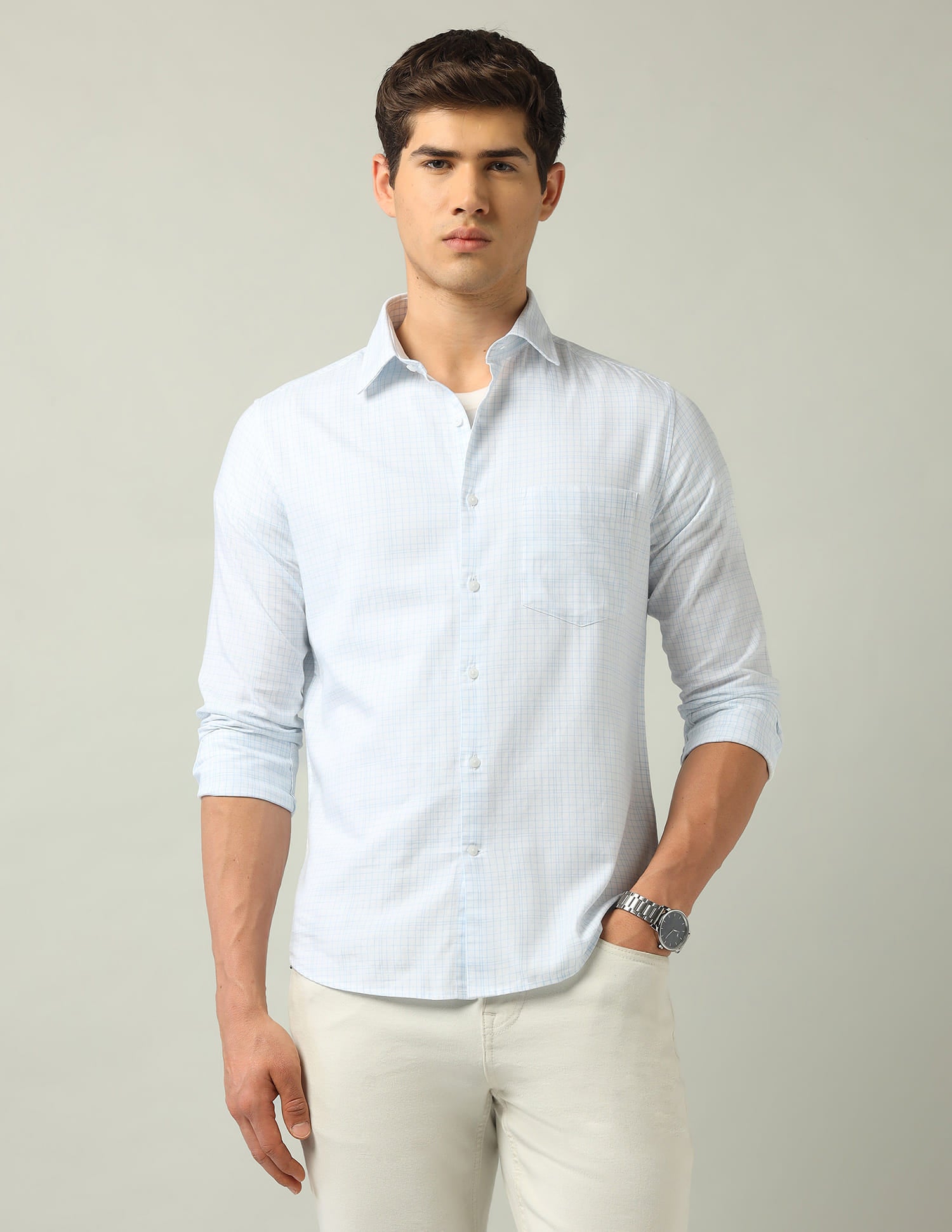 Graph Checked Modern Slim Fit Shirt