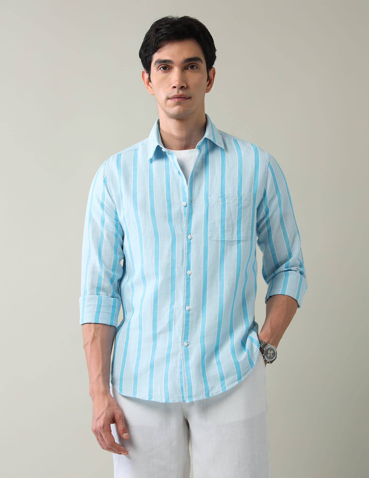 Vertical Striped Slim Fit Shirt