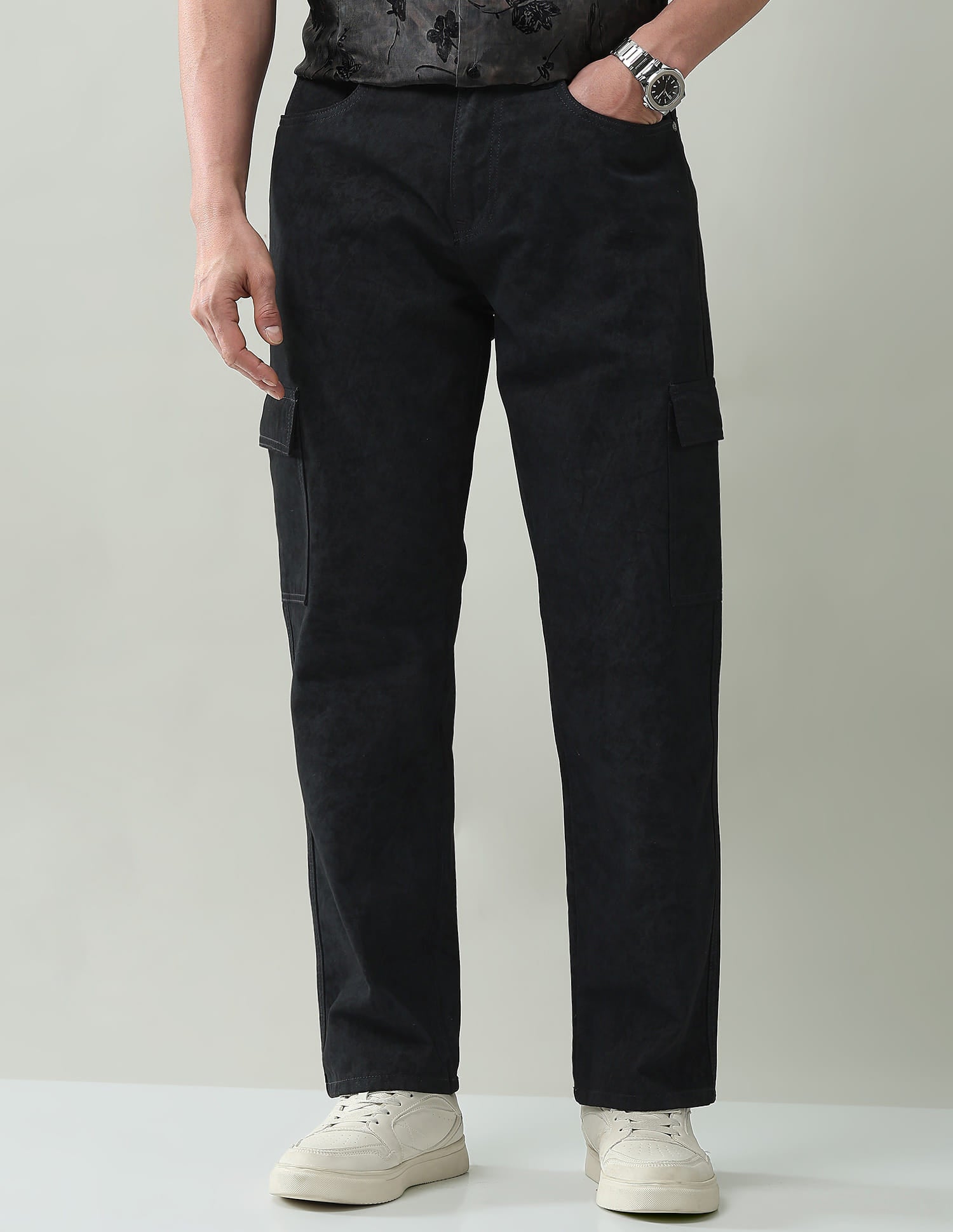 Textured Comfort Fit Cargos