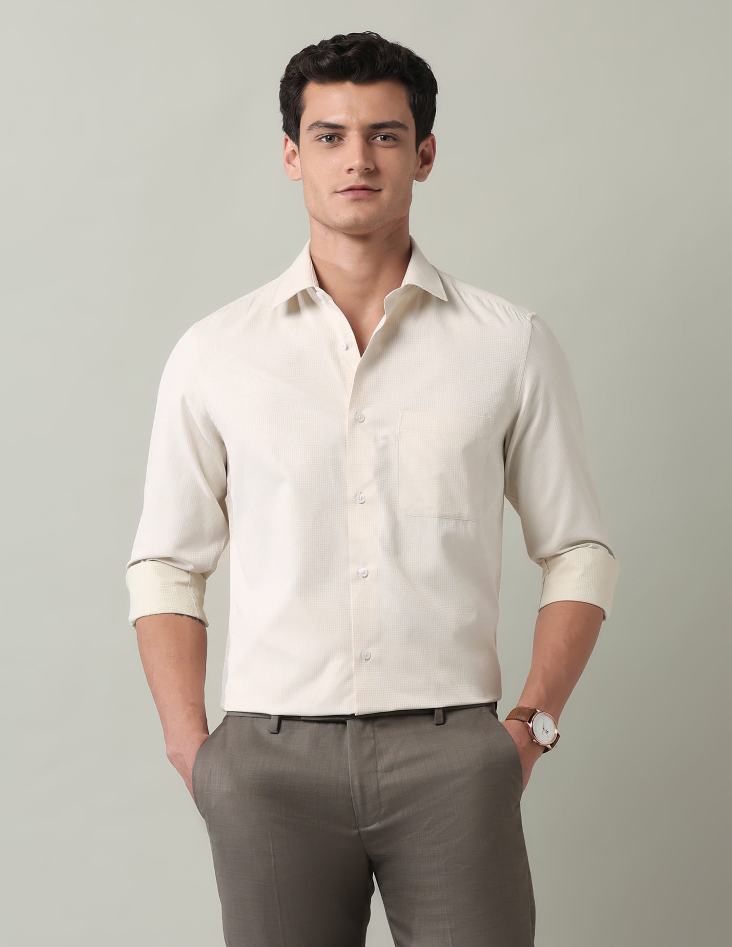 Solid Slim Fit Twill Shirt