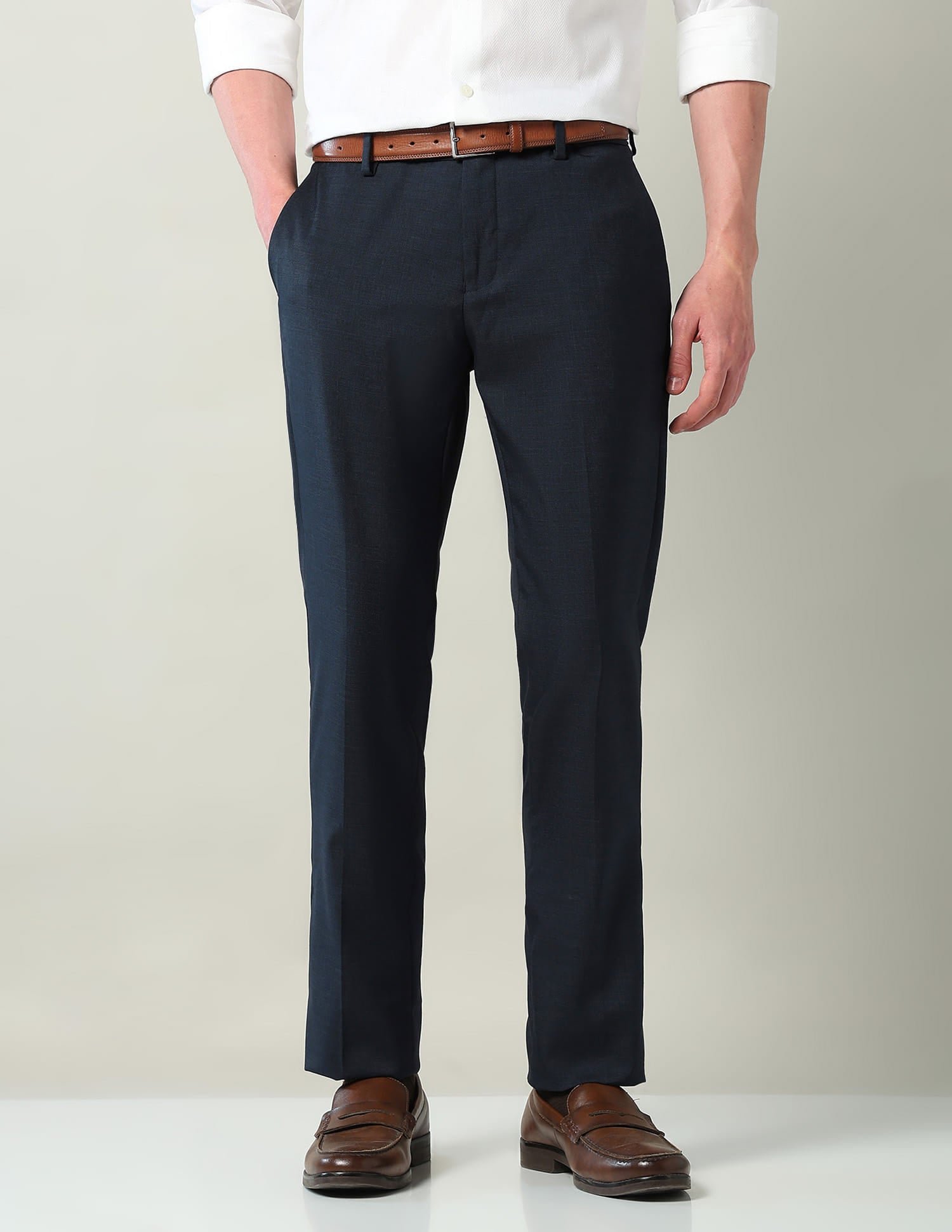 Mid Rise Regular Fit Formal Trousers