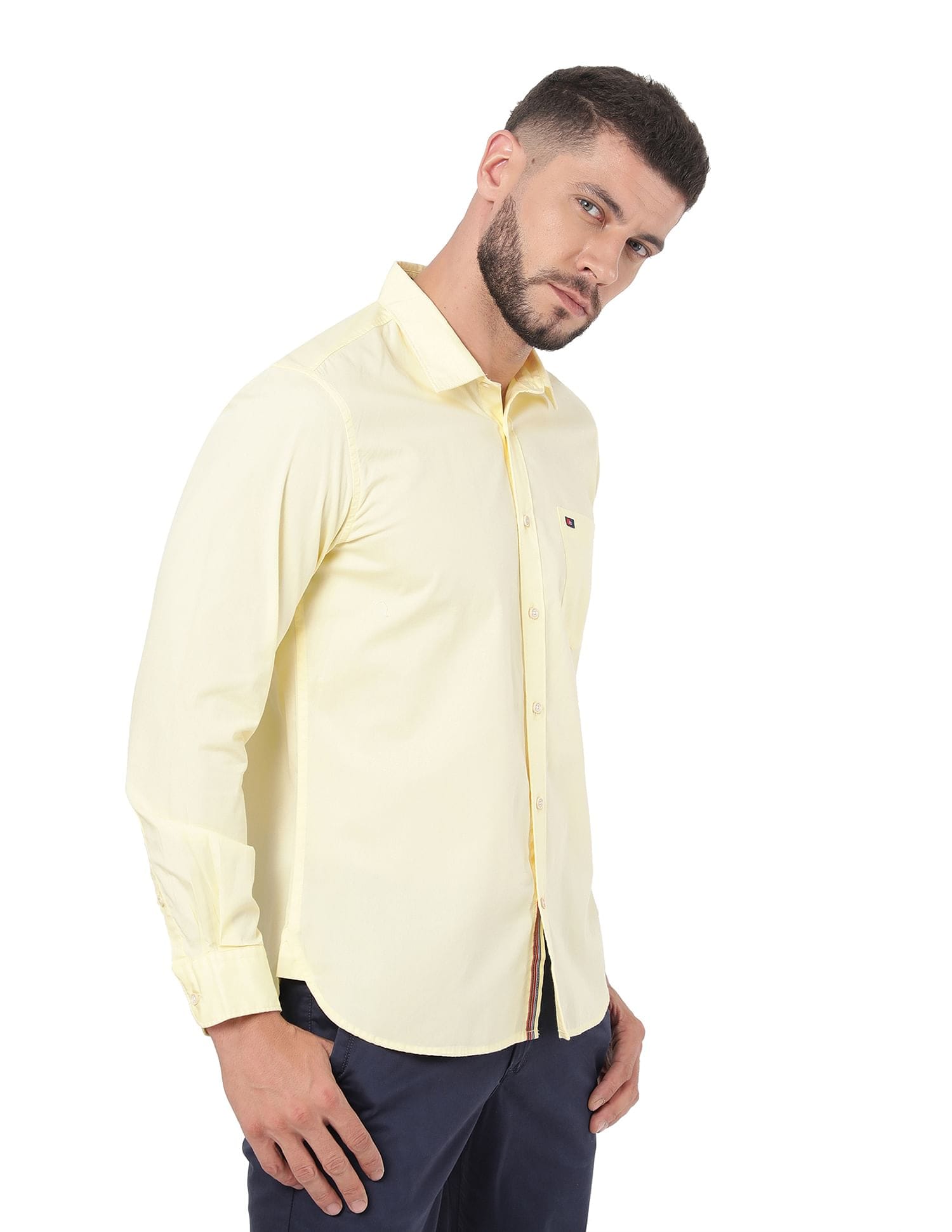 Slim Fit Solid Casual Shirt