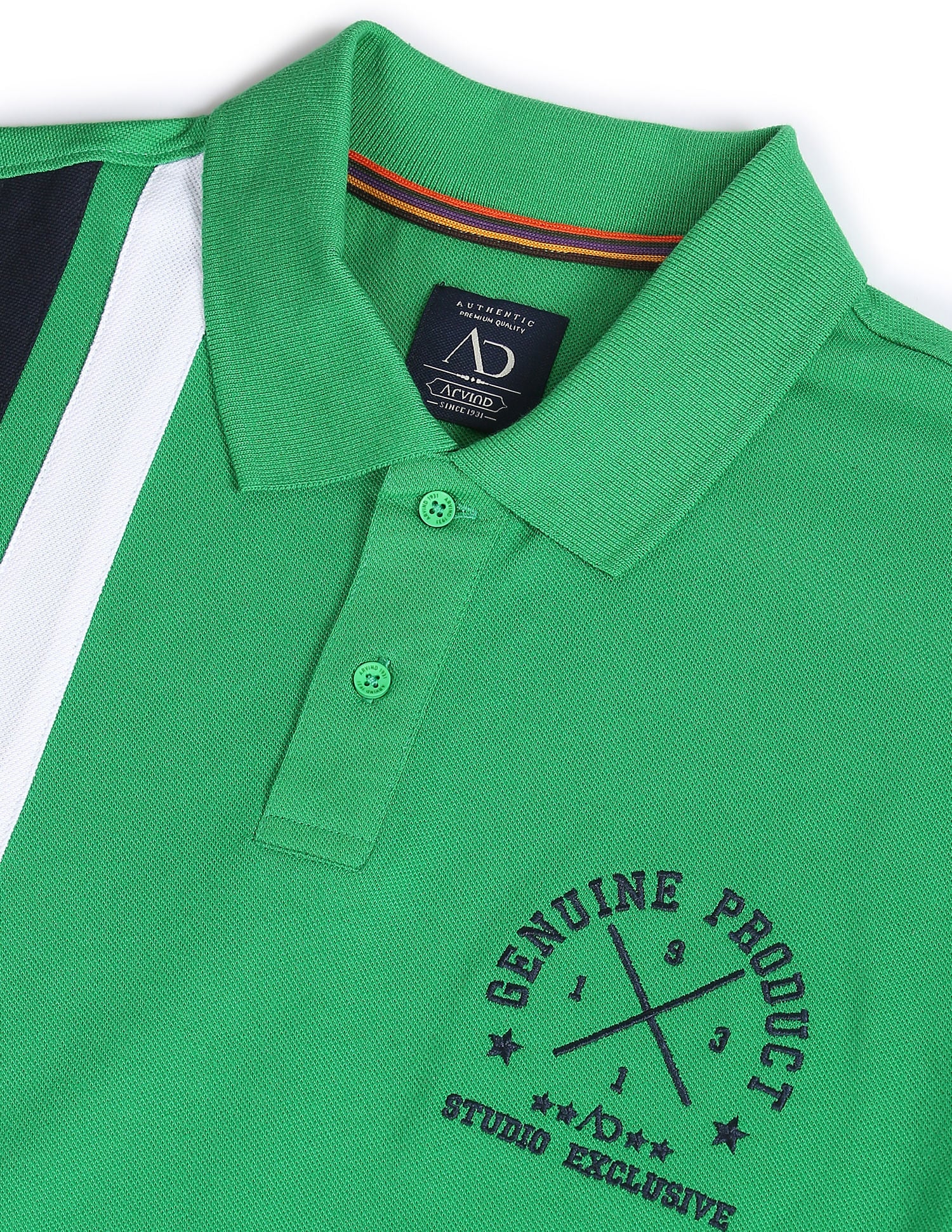 Cotton Vertical Stripe Polo Shirt