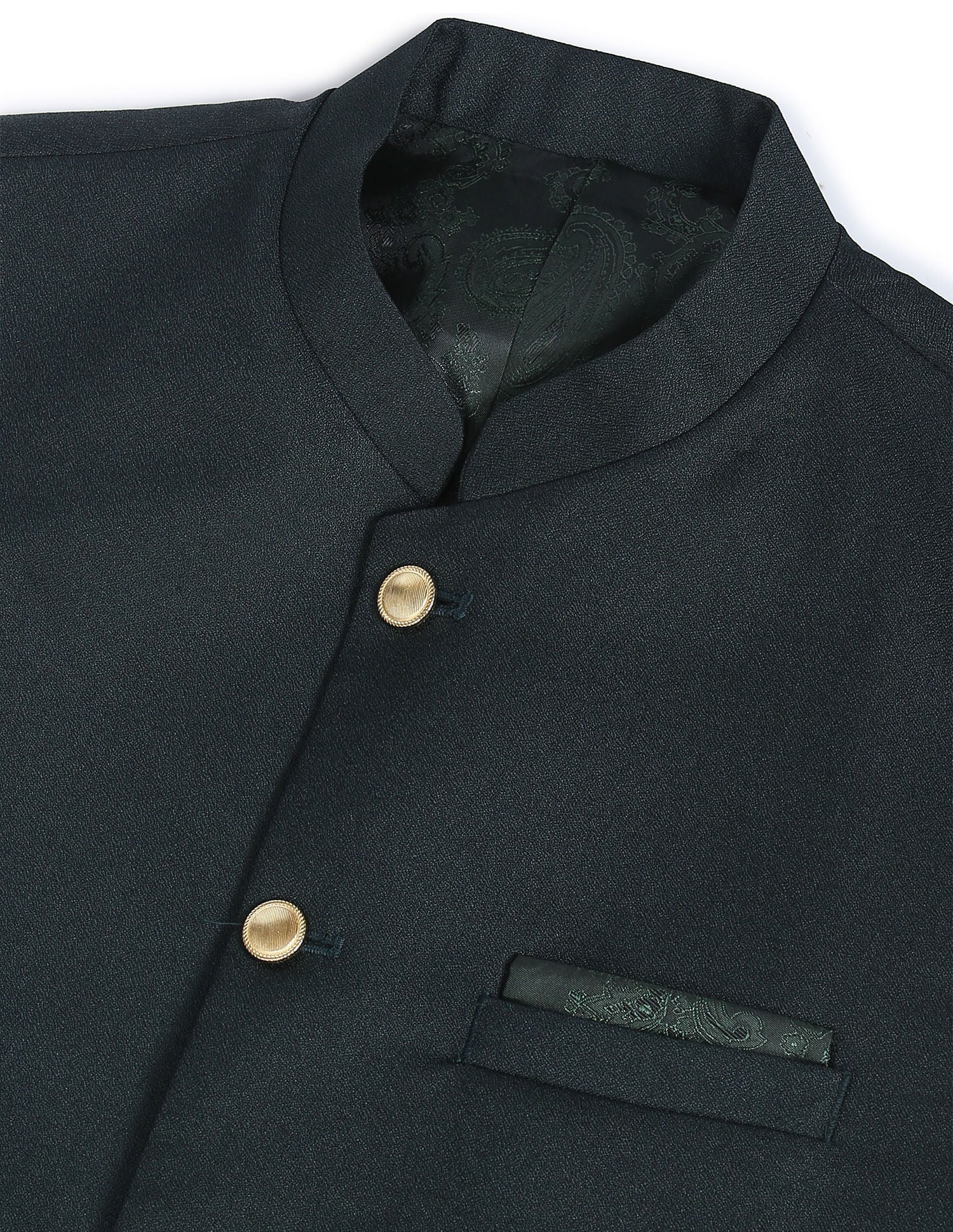 Fashion-Edged Textured Tailored Regular Fit Nehru Jacket