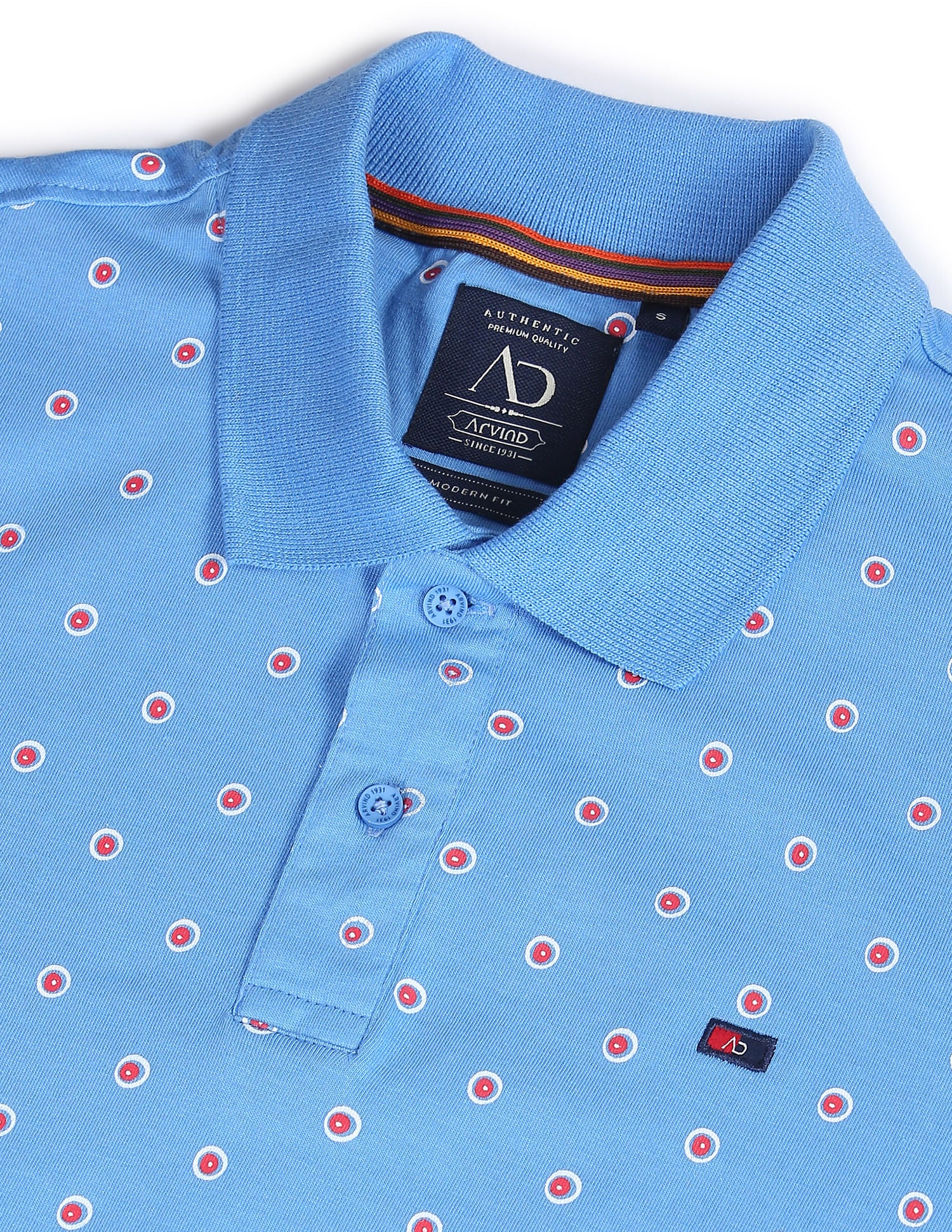 Daily Style Cotton Geometrical Print Polo Shirt