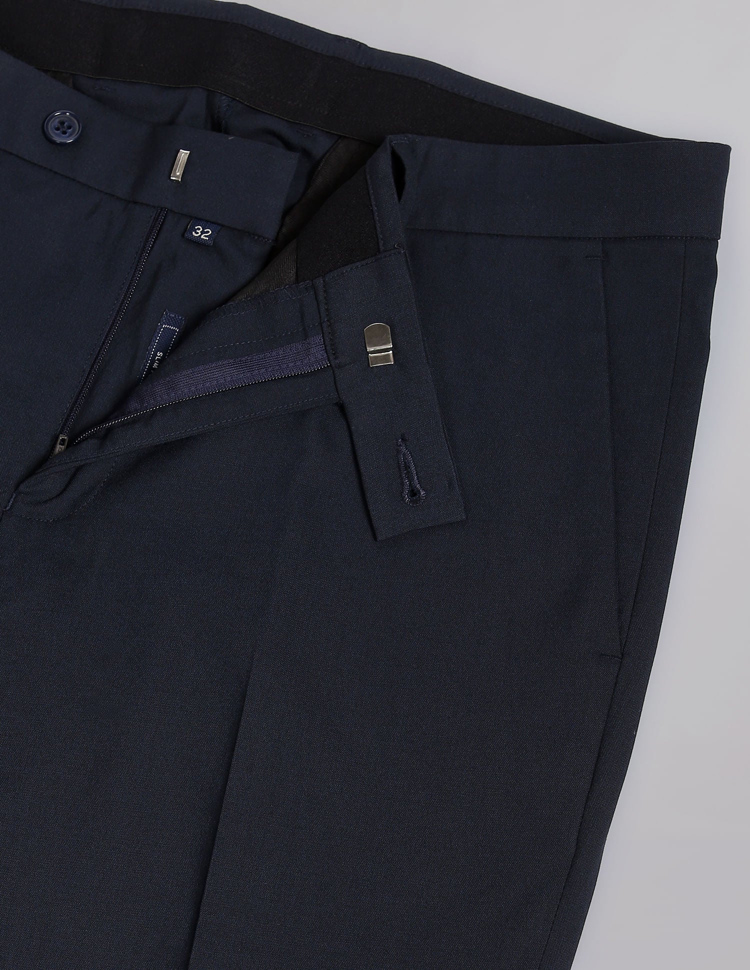 Corporate Pulse Smart Waist Solid Formal Trousers