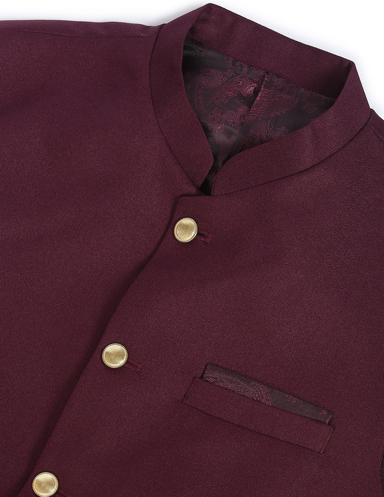 Fashion-Edged Textured Tailored Regular Fit Nehru Jacket