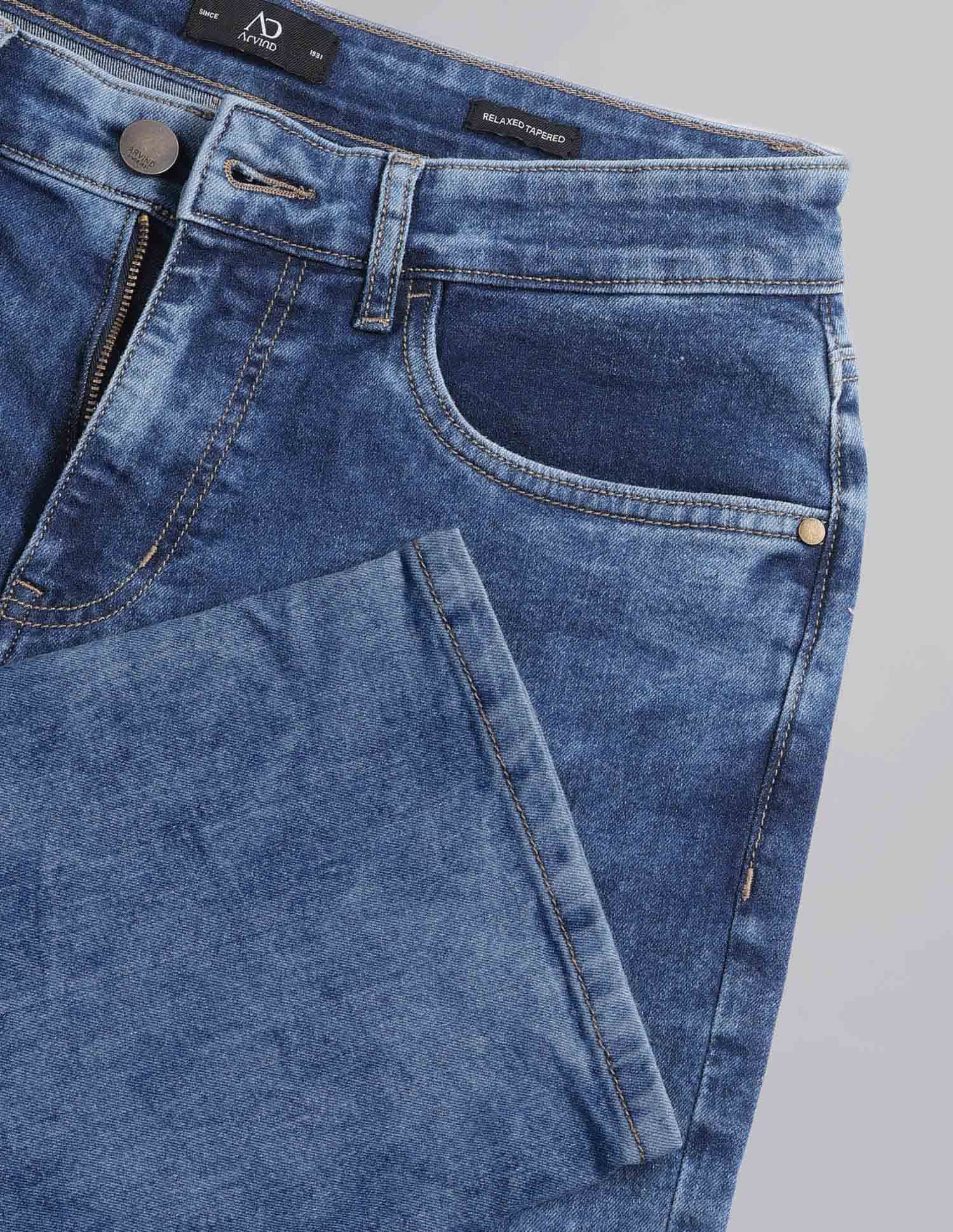 Rugged And Relaxed Fit Mid Rise Jeans