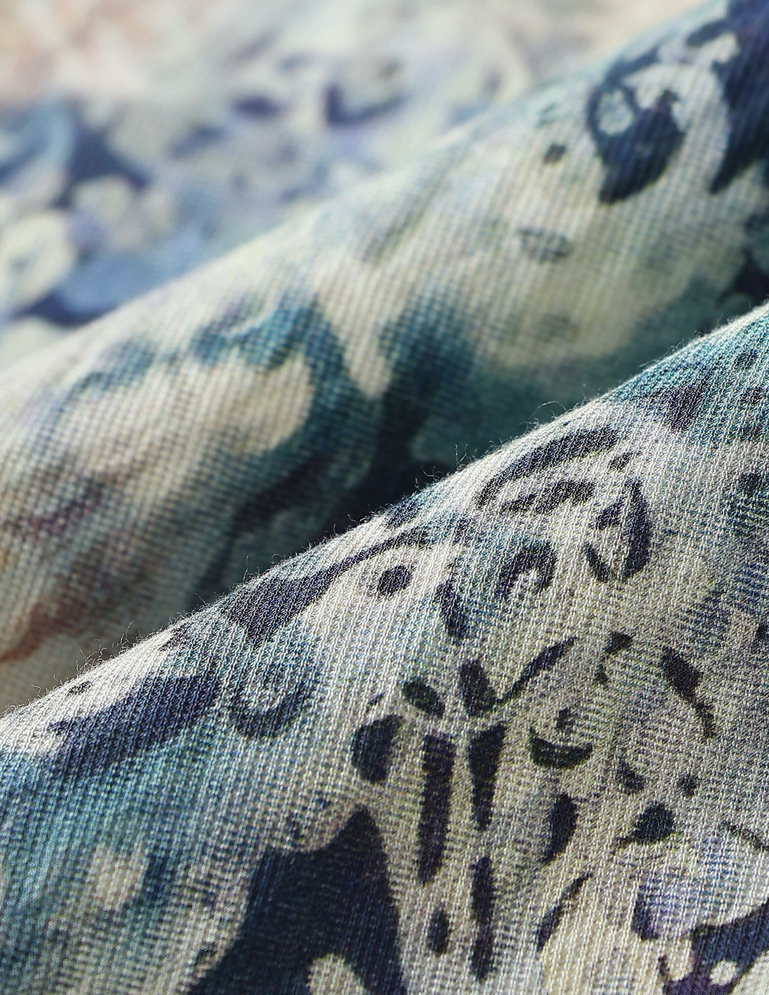 Abstract Printed Slim Fit Dobby Weave Shirt