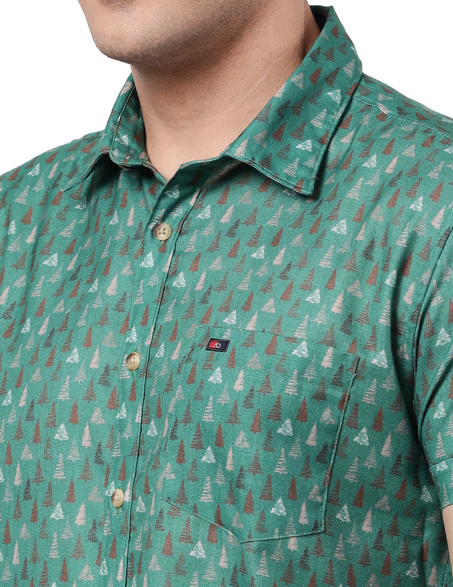 Short Sleeve Slim Fit Printed Casual Shirt