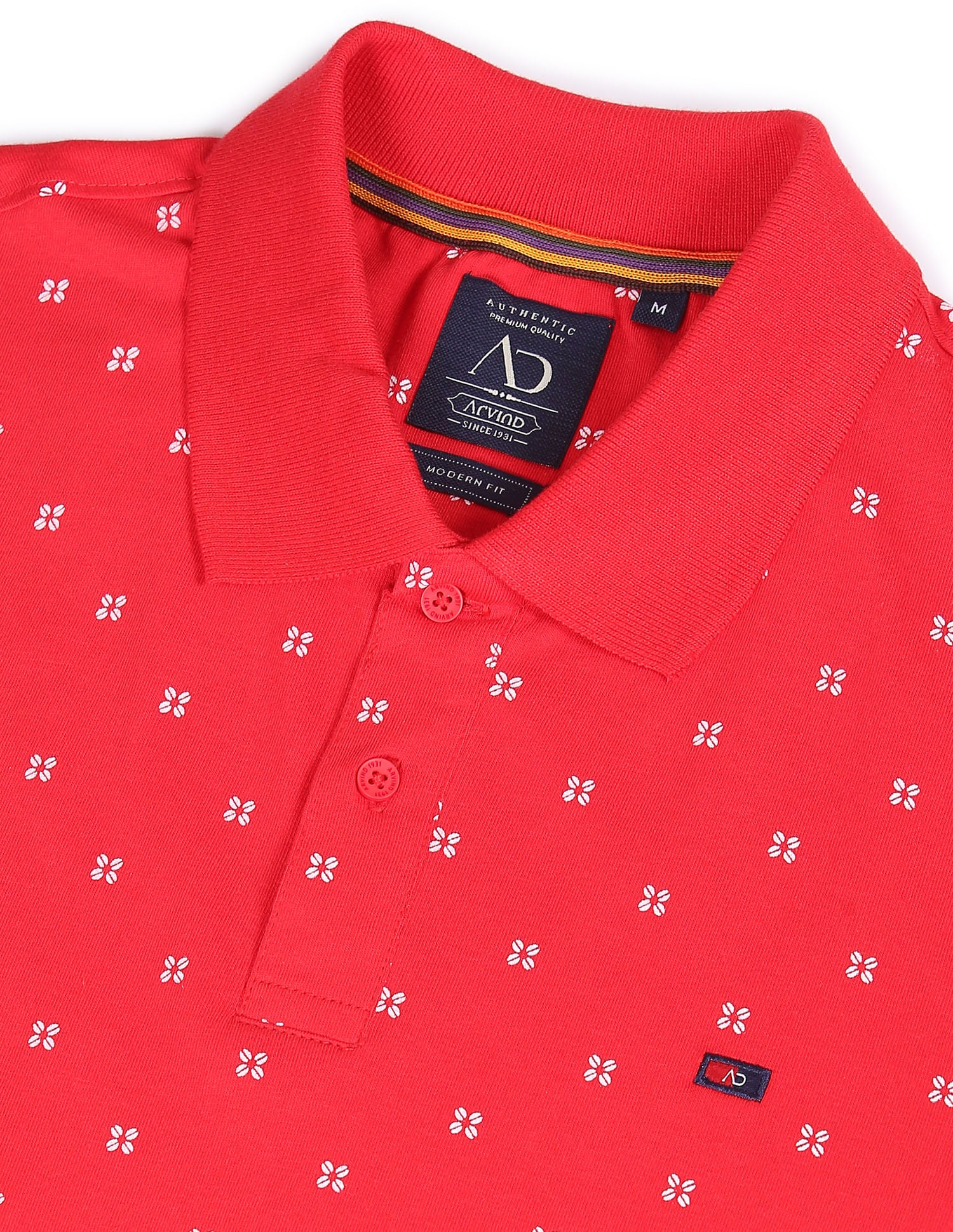 Daily Style Cotton Geometrical Print Polo Shirt