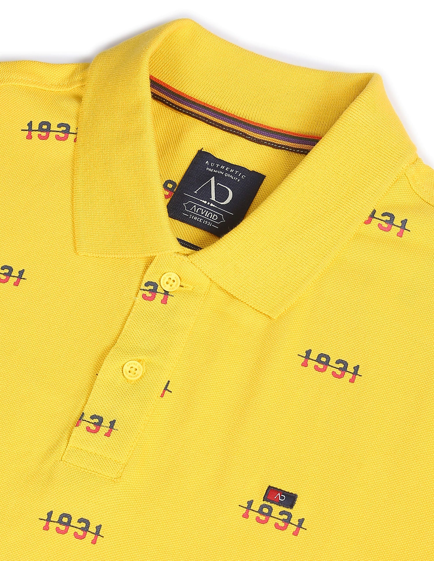 Urban Cool Typography Print Cotton Polo Shirt