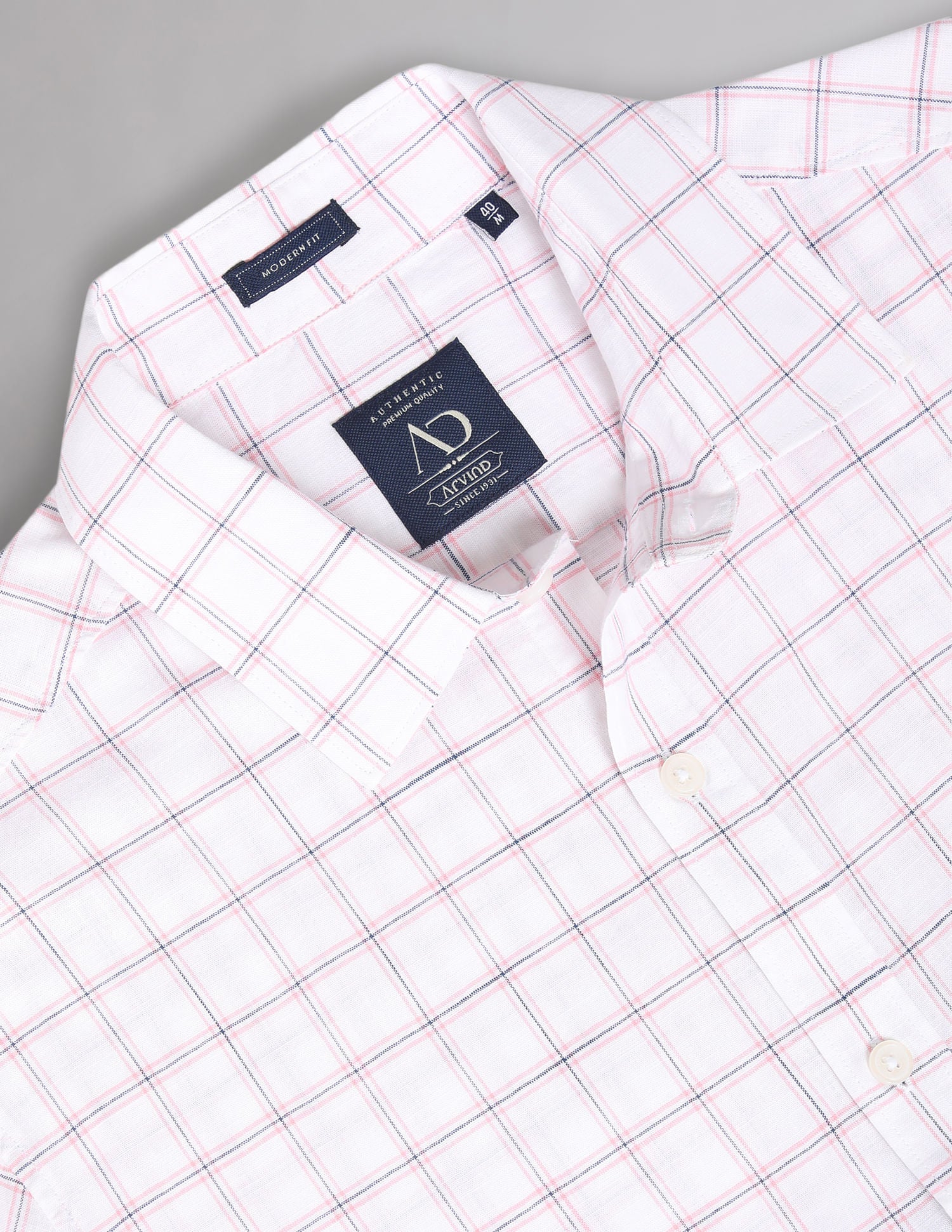 Modern-Edged Tartan Check Cotton Summer Shirt