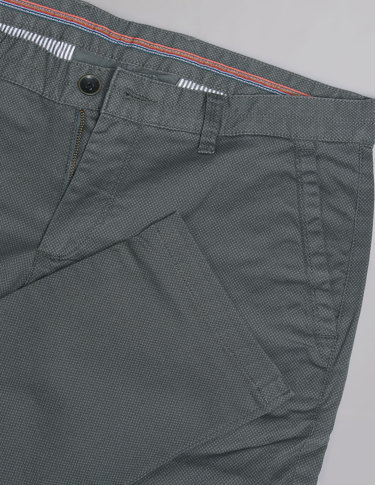 Geometric Printed Twill Casual Chinos