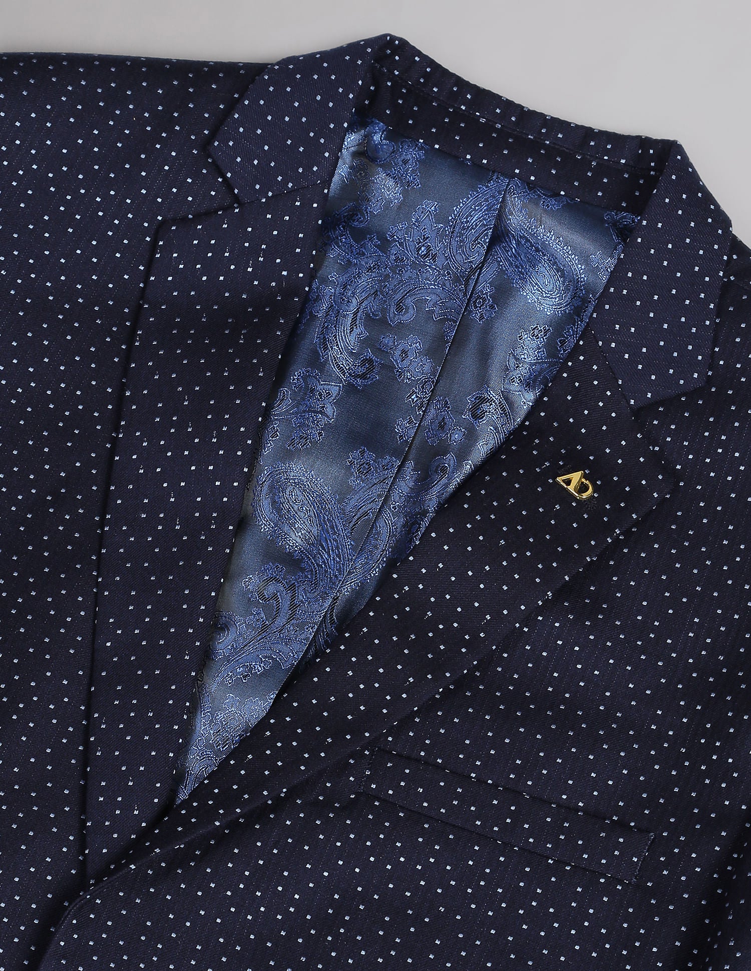 Clean & Sharp Tailored Regular Fit Patterned Two Piece Suit