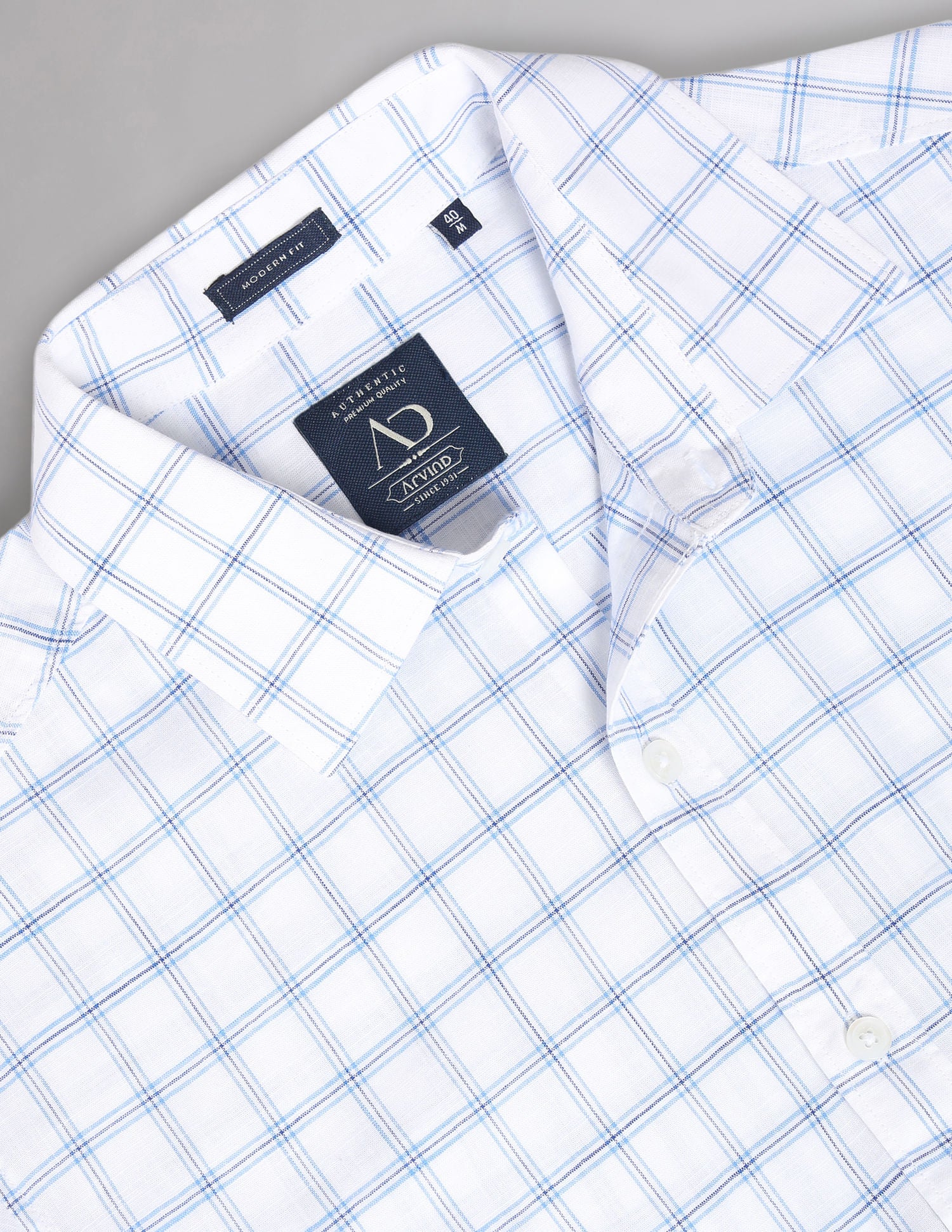 Modern-Edged Tartan Check Cotton Summer Shirt