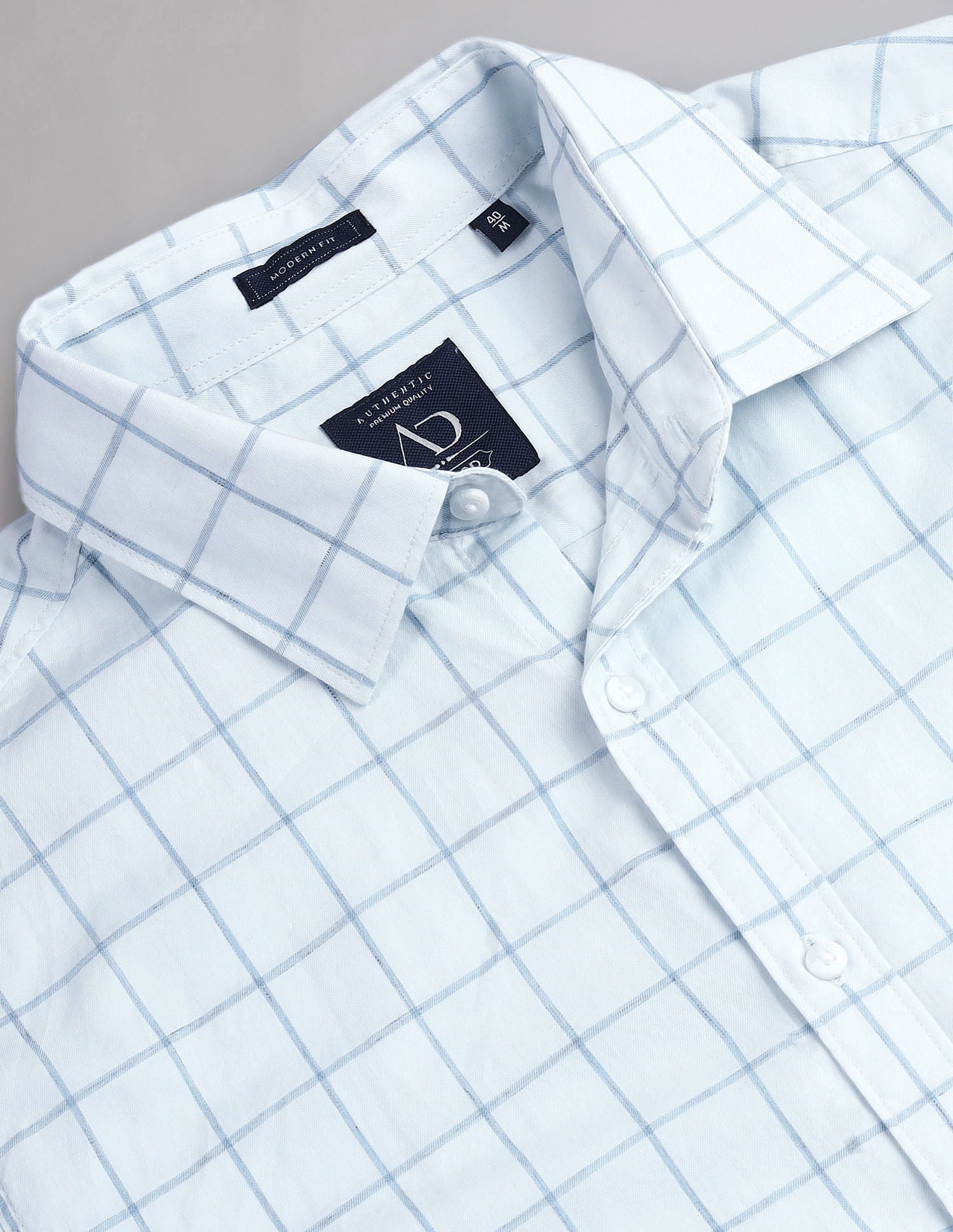 Office essential Windowpane Check Cotton Shirt