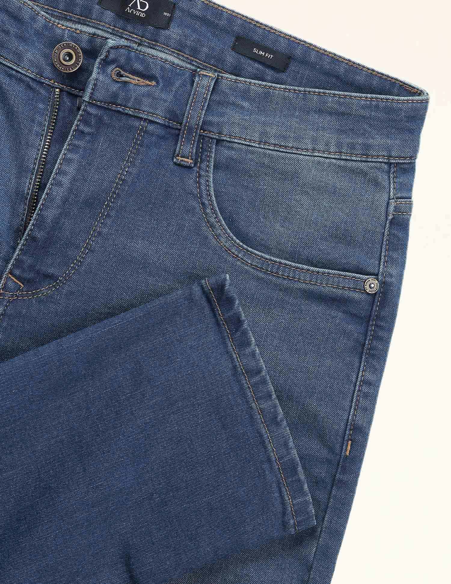 Easy-on slim Fit Mid Rise Jeans