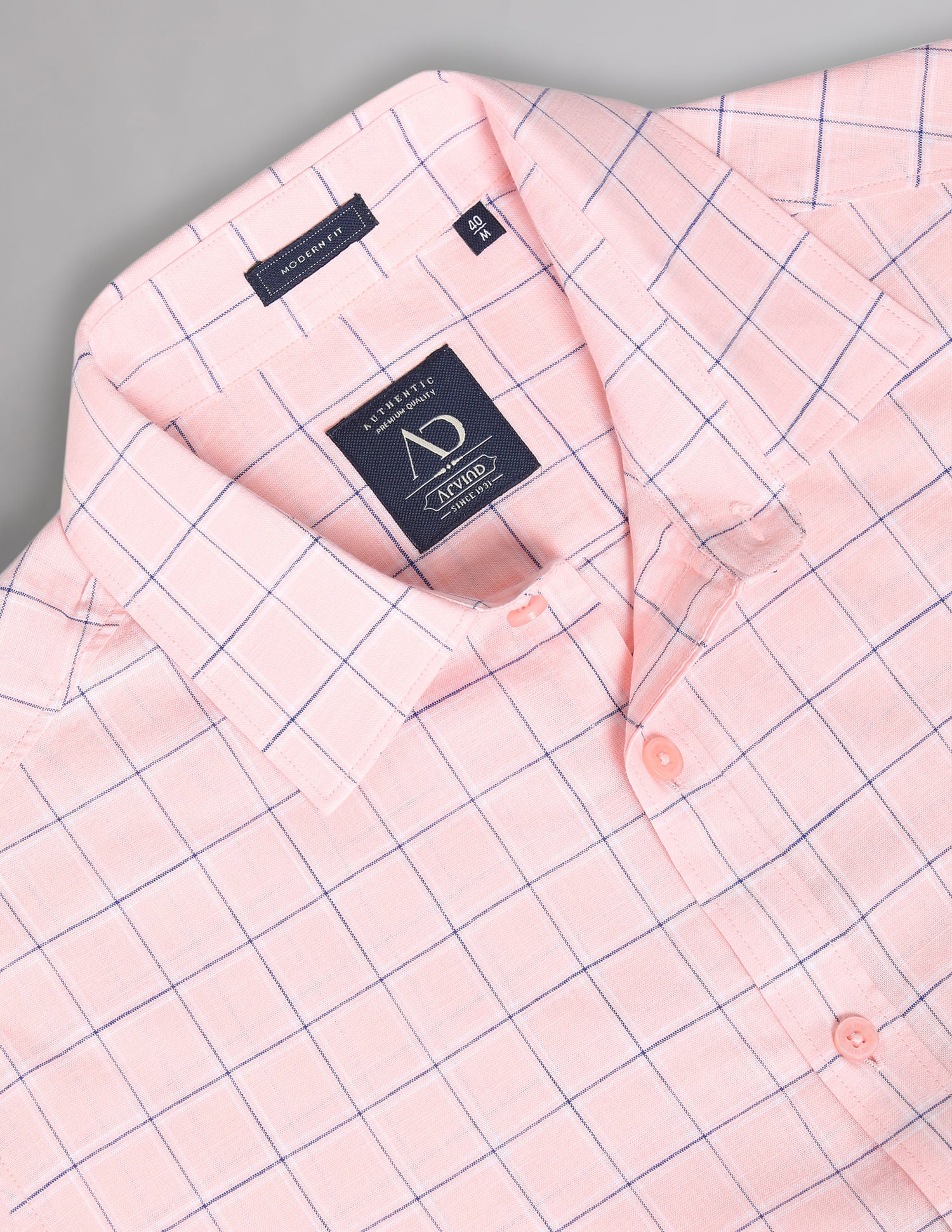 Modern-Edged Tartan Check Cotton Summer Shirt